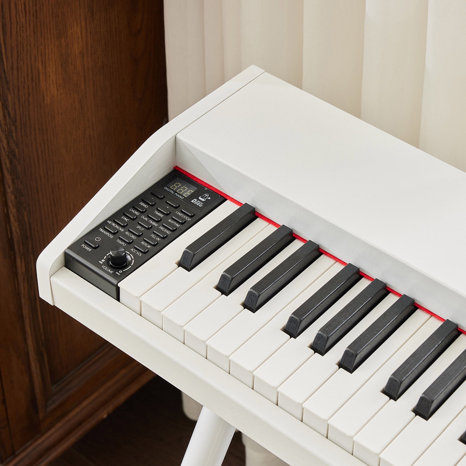 MUSTAR MDP-2200, 88 Semi Weighted Key Digital Piano With Stool, Electronic Keyboards, Beach, Bluetooth/ MIDI,3 Pedals, 80 demo 600 rhythms 800 tones