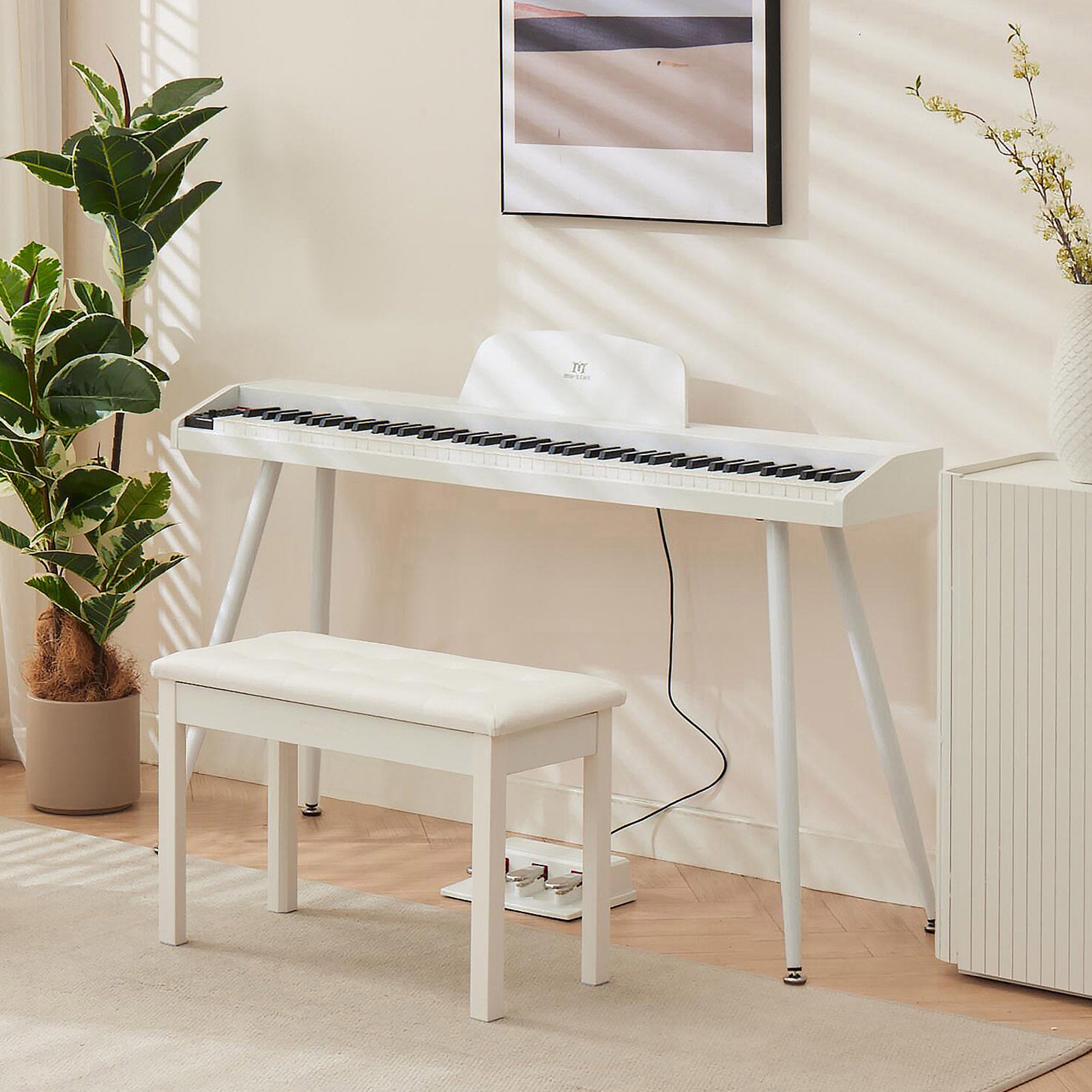 MUSTAR MDP-2200, 88 Semi Weighted Key Digital Piano With Stool, Electronic Keyboards, Beach, Bluetooth/ MIDI,3 Pedals, 80 demo 600 rhythms 800 tones