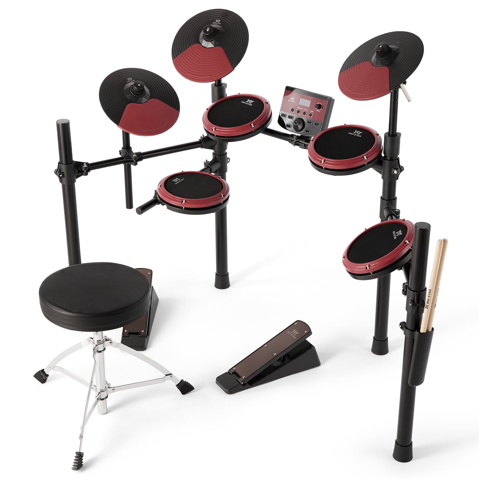 MUSTAR MED-200, Electronic Drum Set, 180 Sounds, 15 Kits, For Kids, Birthday Gift