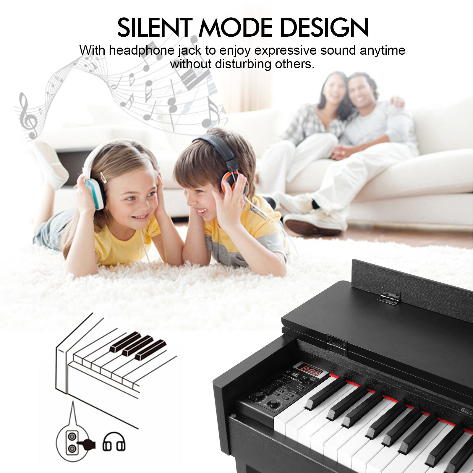 MUSTAR MDP-2700, 88 Key Weighted Wooden Upright Digital Piano, Hammer Action