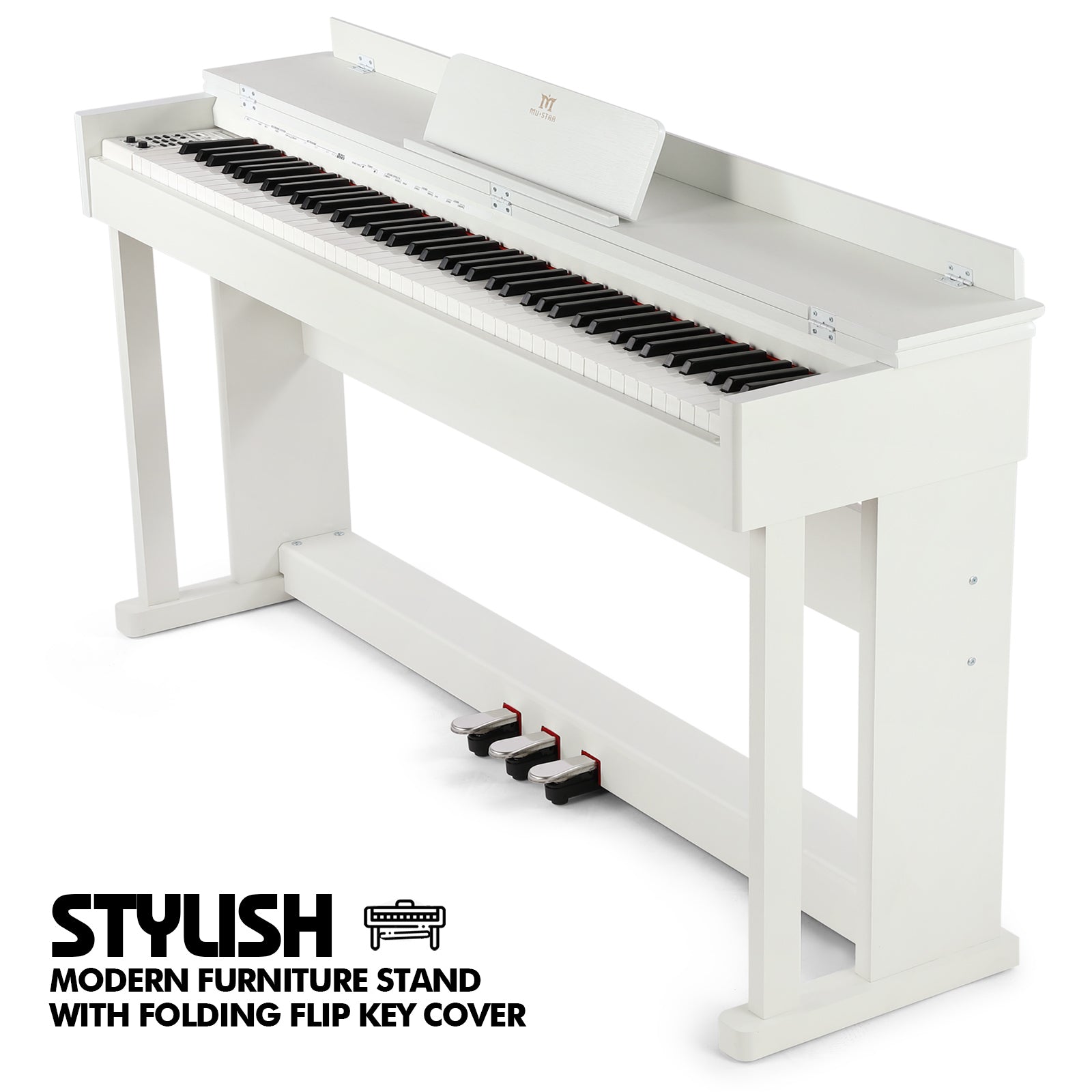 MUSTAR MDP-2700, 88 Key Weighted Wooden Upright Digital Piano, Hammer Action