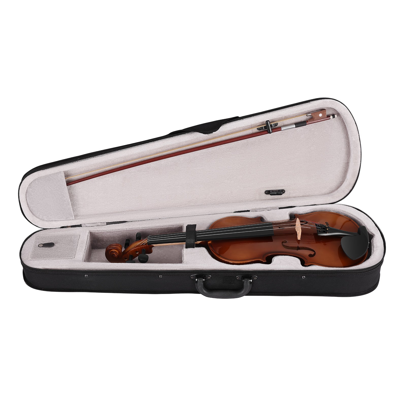 MUSTAR V200, 4/4 Violin for Beginners, Matte Dark-brown, Full Set with Bow, Rosins, Hard Case, Mute, Fingerboard Stickers, Shoulder Rest
