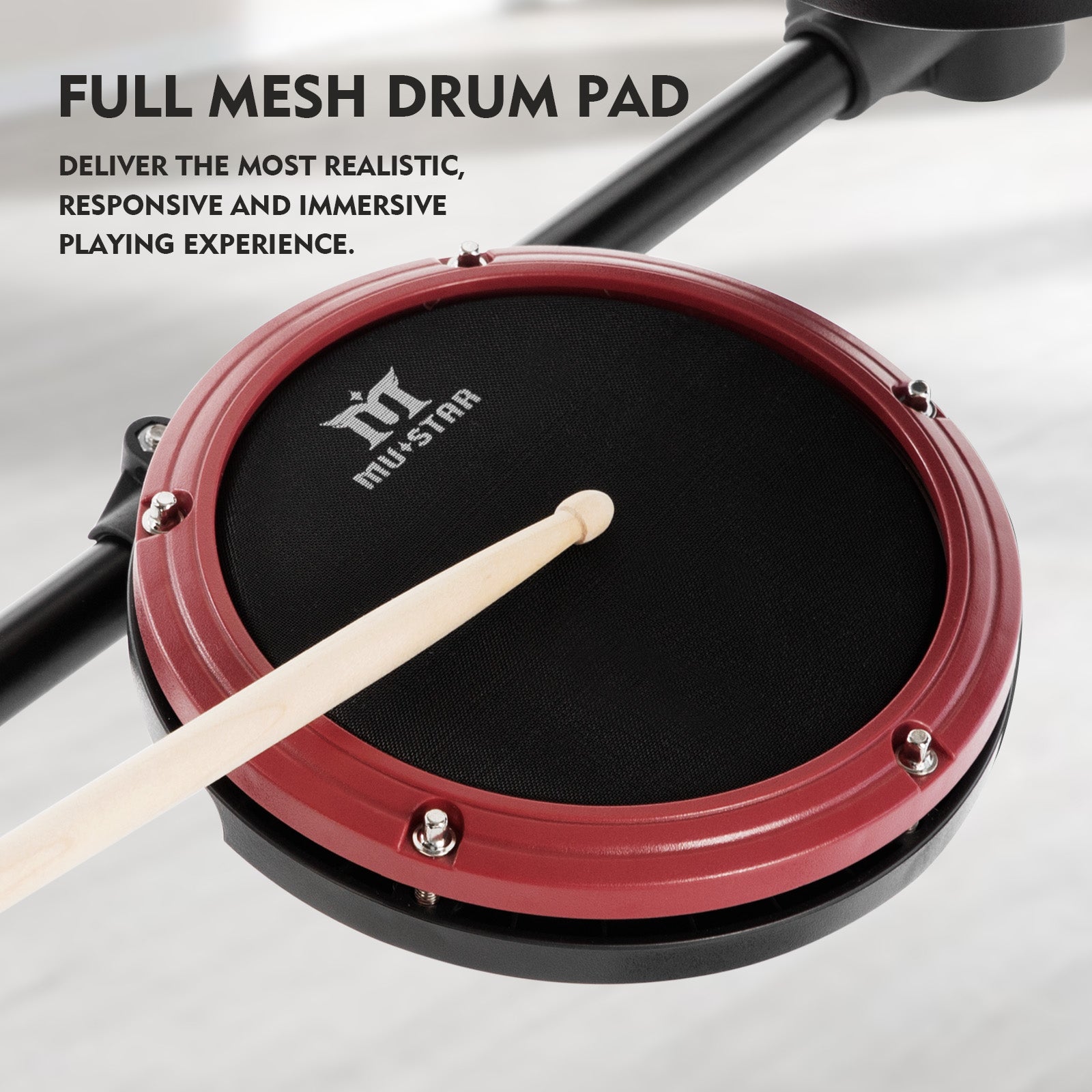 MUSTAR MED-200, Electronic Drum Set, 180 Sounds, 15 Kits, For Kids, Birthday Gift