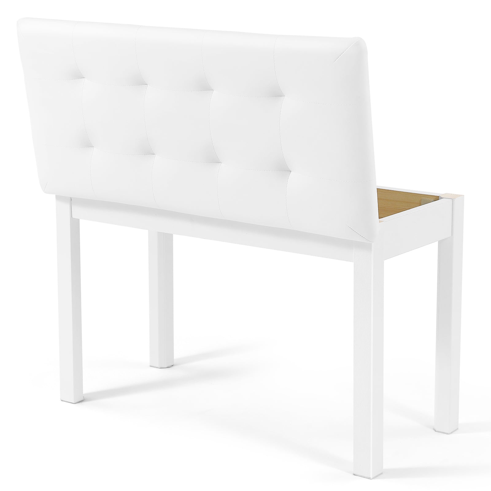 MUSTAR MS-200, Wooden Piano Bench, Padded Piano Stool with Storage, White