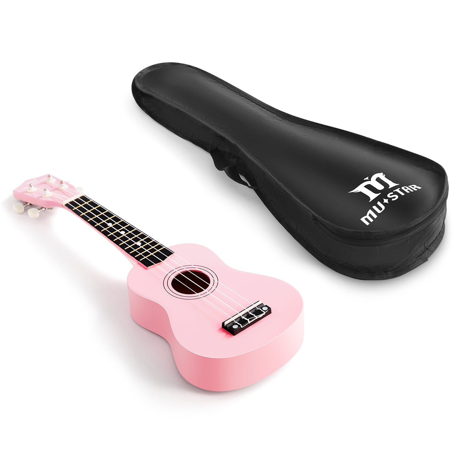 MUSTAR MU-1700, 21 Inch Soprano Ukulele for Beginners Kids Macaron Light Pink