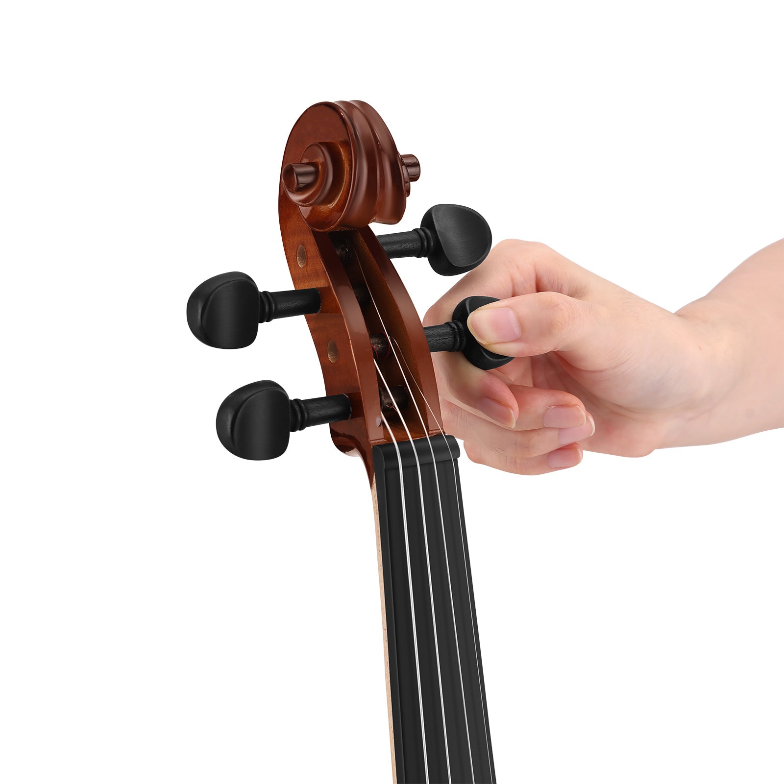 MUSTAR V200, 4/4 Violin for Beginners, Matte Dark-brown, Full Set with Bow, Rosins, Hard Case, Mute, Fingerboard Stickers, Shoulder Rest