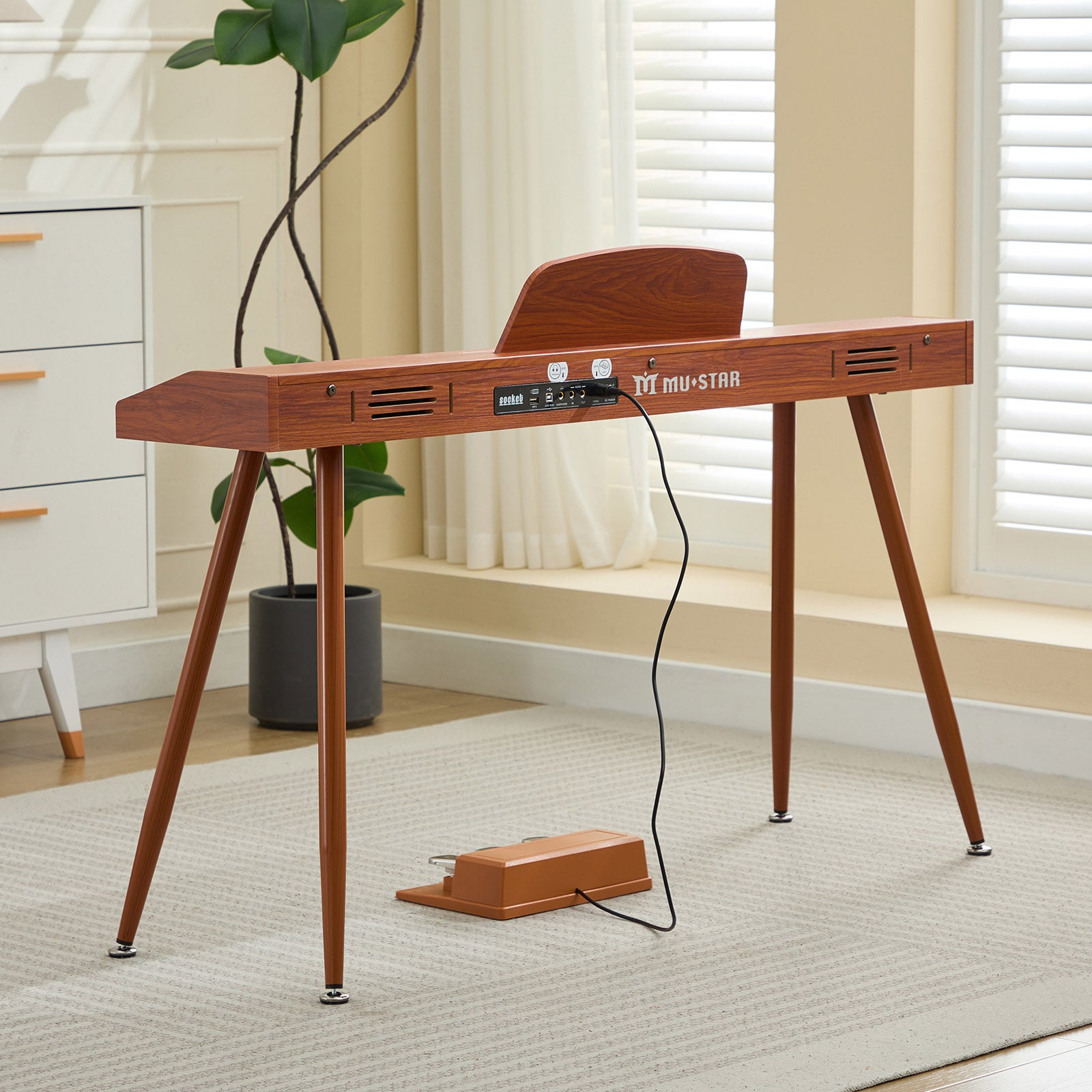 MUSTAR MDP-2300, 88 Semi Weighted Key Digital Piano, Electronic Keyboards, Bluetooth/ MIDI,3 Pedals, 80 demo 600 rhythms 800 tones