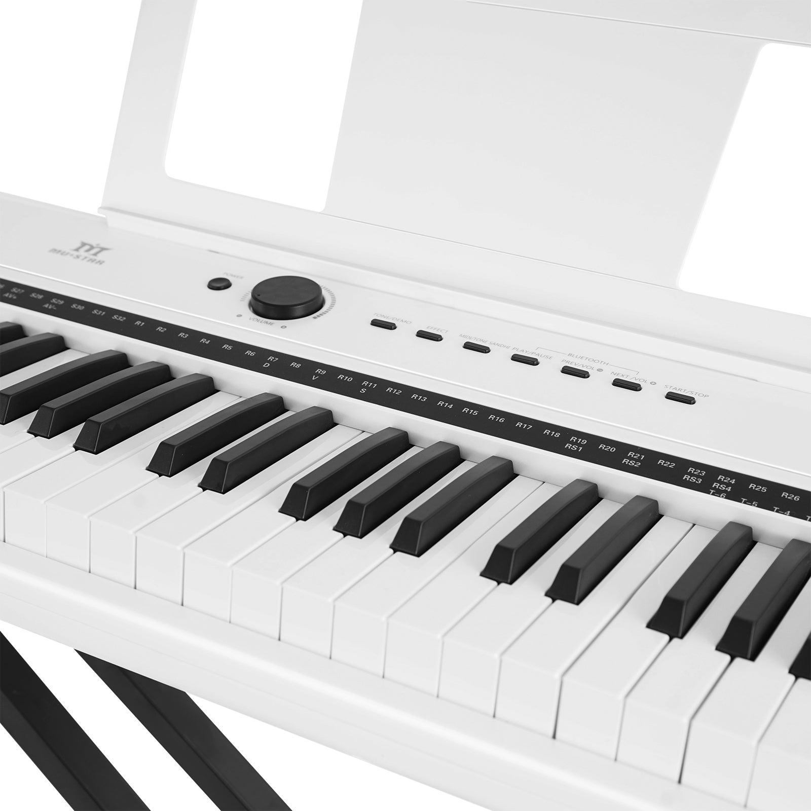 MUSTAR MEP-1400, 88 keys Digital Piano, Semi Weighted Keyboard Piano, Electronic Keyboards for Beginners, Sustain Pedal, USB/MIDI/Bluetooth, ABS, 128 Rhythms, 2 built-in 25W Stereo Speakers, White