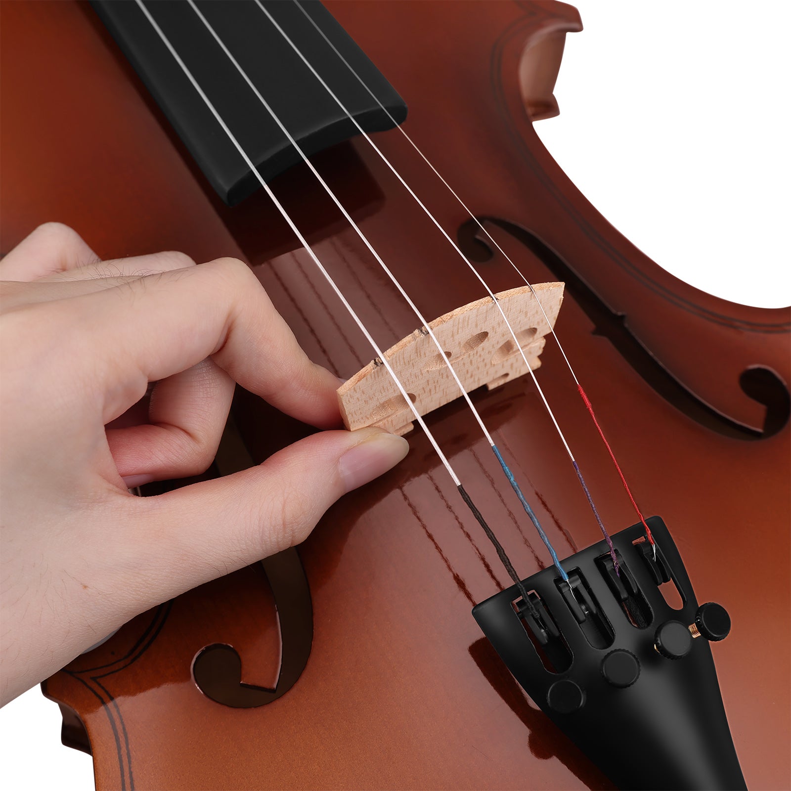 MUSTAR V200, 4/4 Violin for Beginners, Matte Dark-brown, Full Set with Bow, Rosins, Hard Case, Mute, Fingerboard Stickers, Shoulder Rest