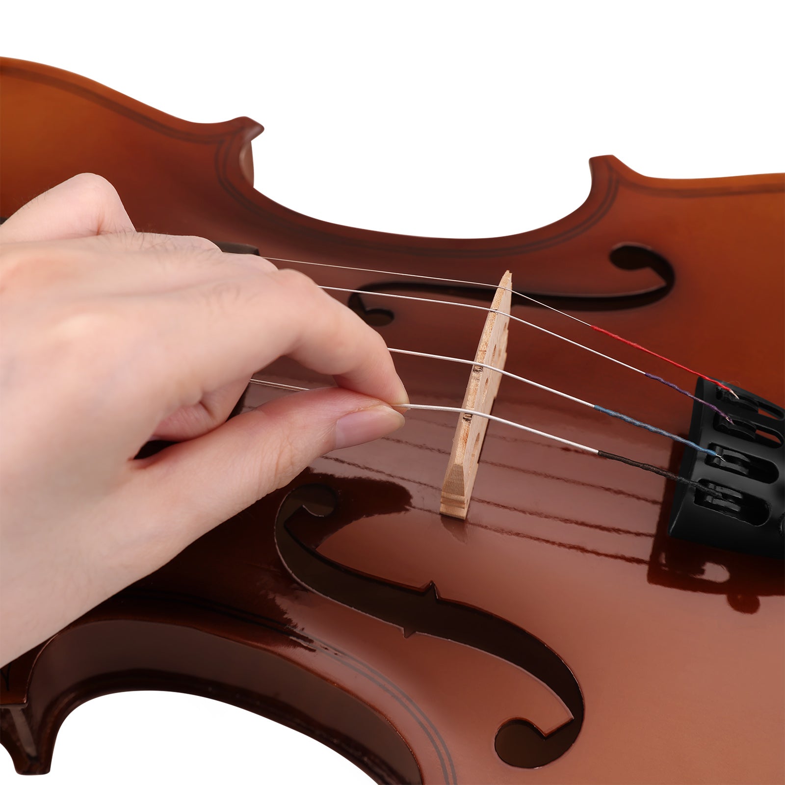 MUSTAR V200, 4/4 Violin for Beginners, Matte Dark-brown, Full Set with Bow, Rosins, Hard Case, Mute, Fingerboard Stickers, Shoulder Rest