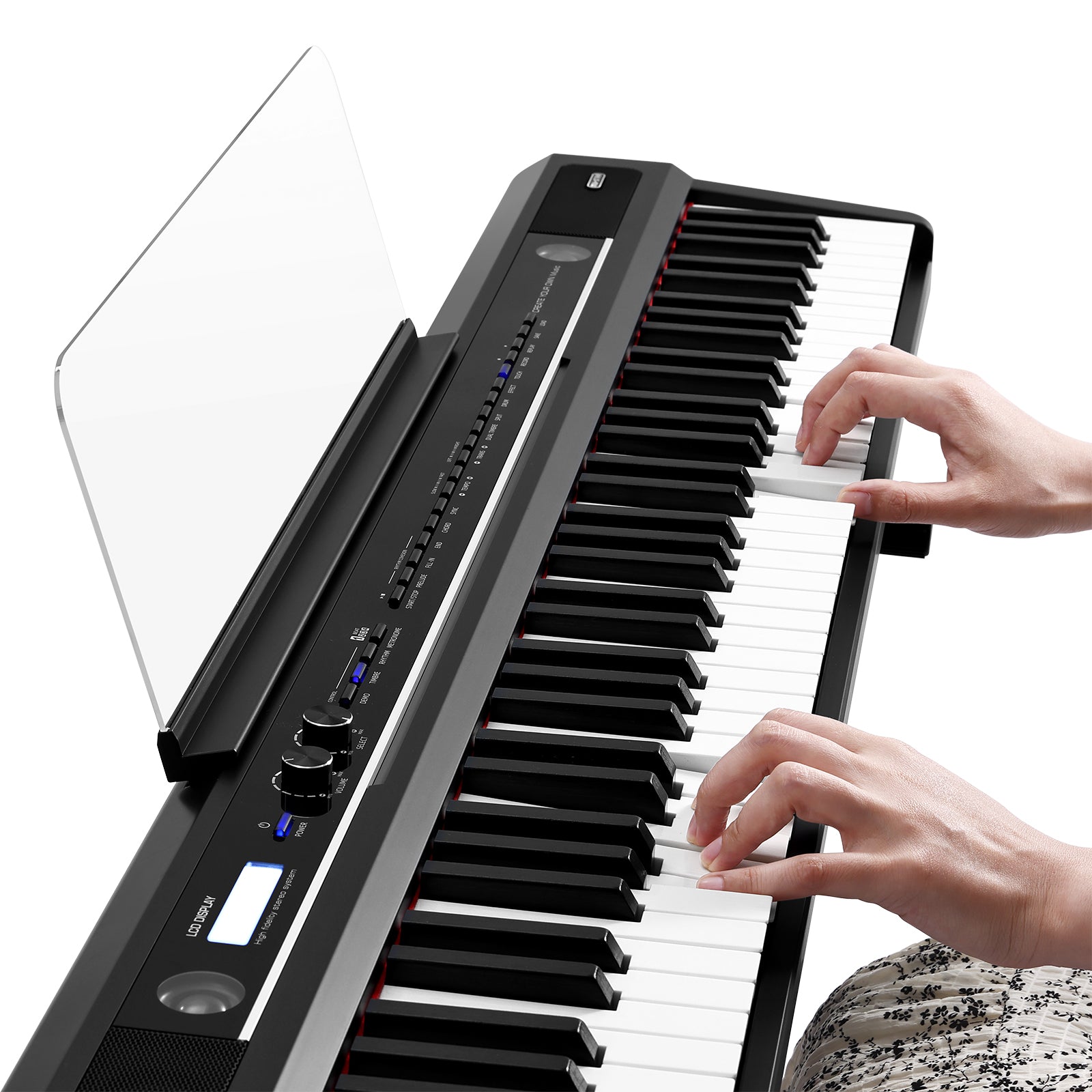MUSTAR MEP-1700, Semi Weighted Digital Piano, 88 Keys Electronic Keyboards, LCD/ Bluetooth/ MIDI/Pedal