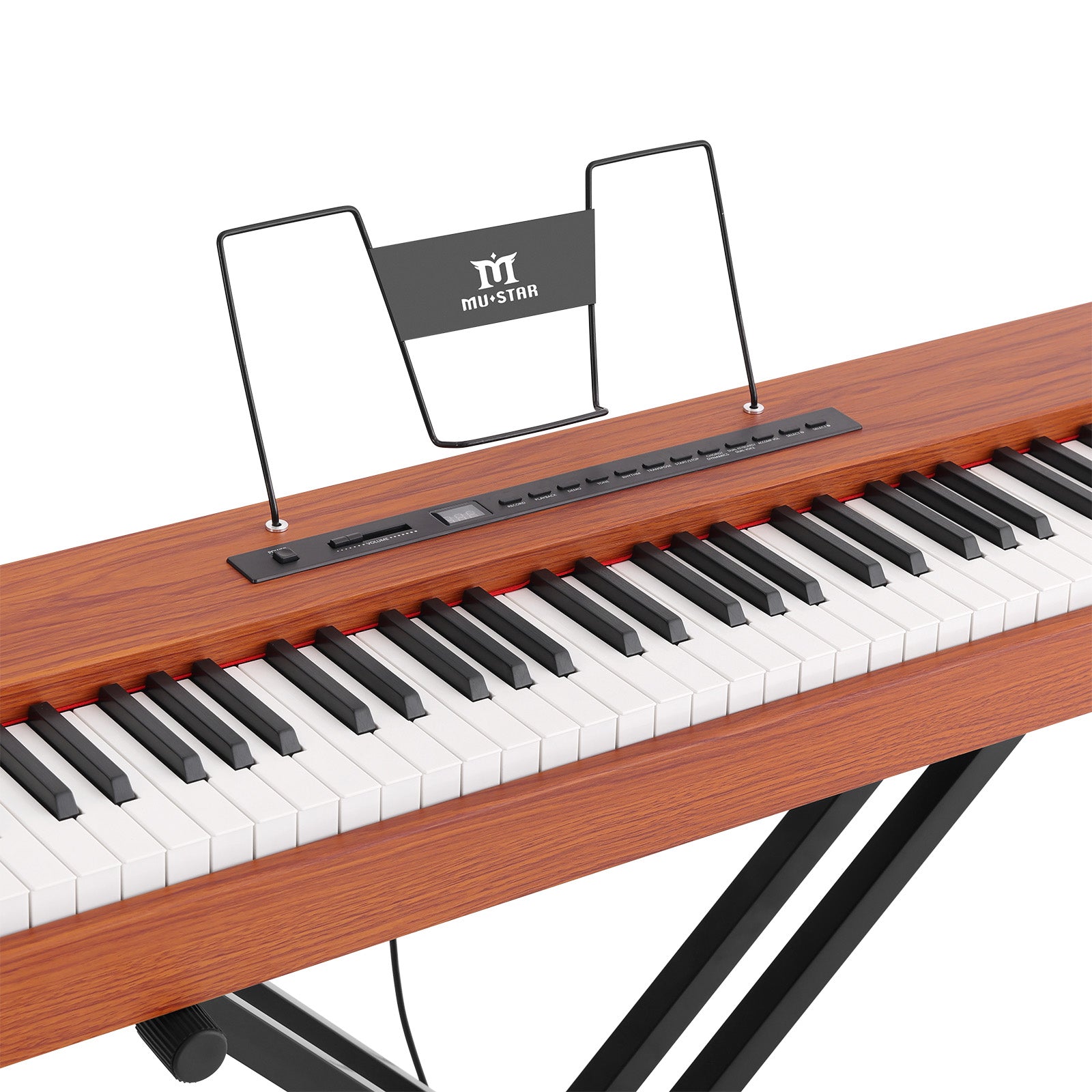 MUSTAR MEP-1600, Digital Piano 88 Keys Electronic Keyboards, Semi Weighted Electric Piano, Bluetooth Connection, Sustain Pedal, Brown