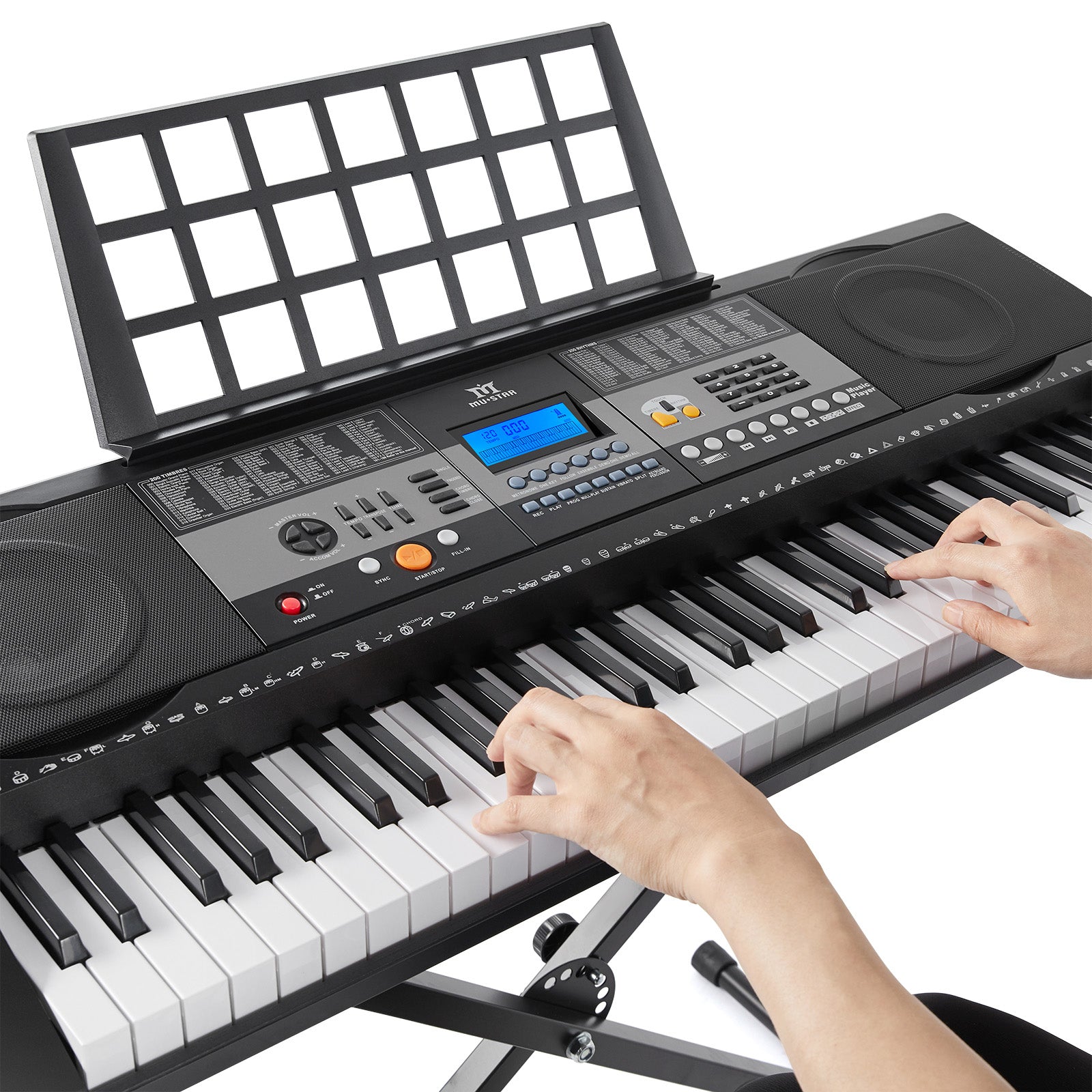 MUSTAR MEK-600, Piano Keyboard, 61 Key Touch Sensitive Keyboard, Electric Piano for Beginners