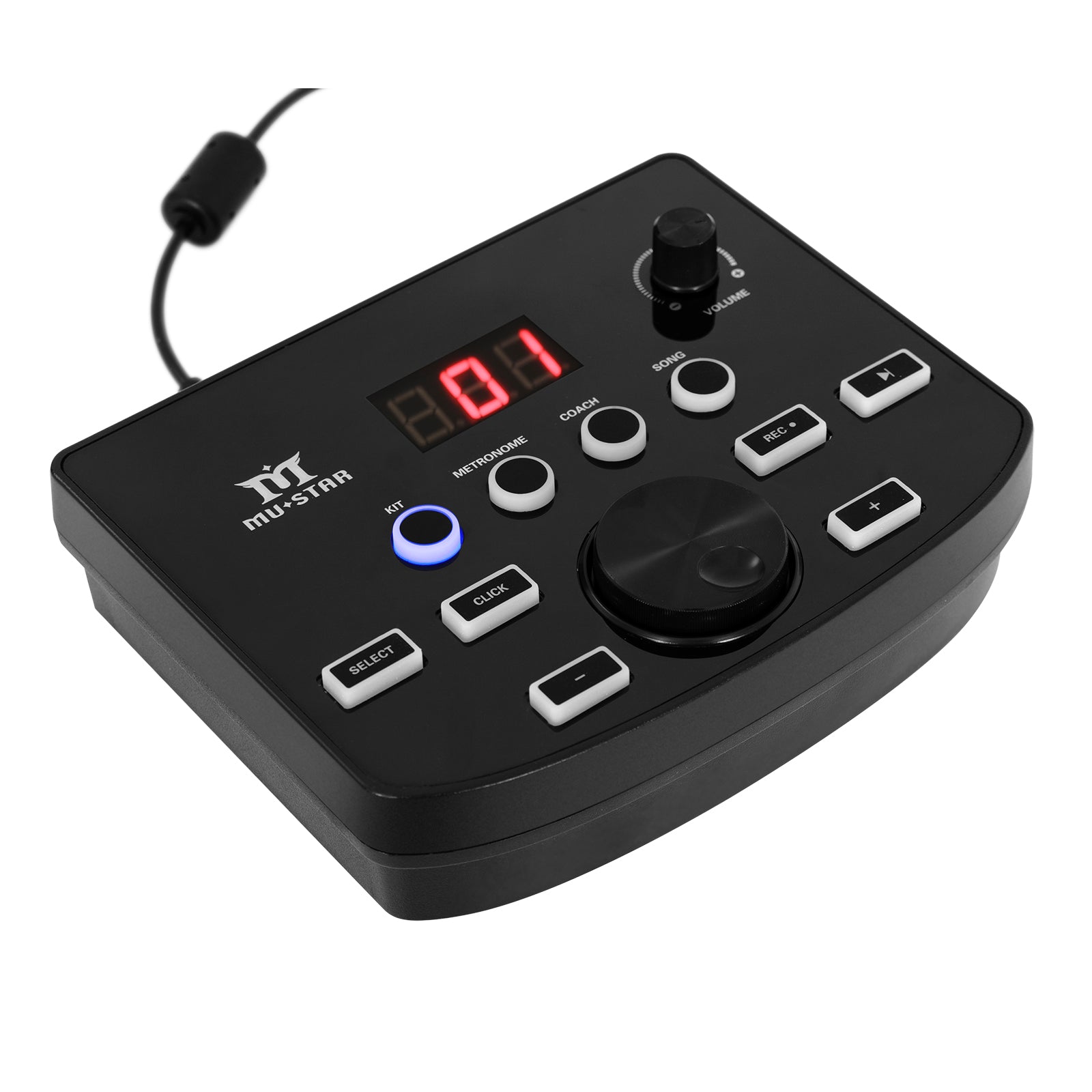 MUSTAR MED-400, MUSTAR Electronic Drum Set, Electric Drum Sets for Beginners with Mesh Drum Pads, 10" Cymbals, 2 Pedals, Drum Stool, Headphones, Sticks, USB MIDI Connectivity