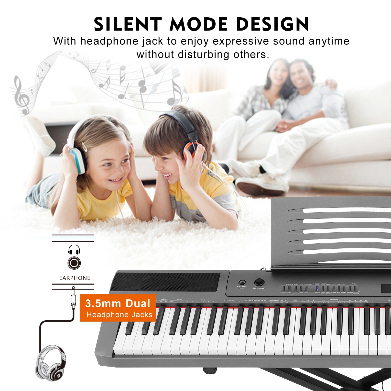 MUSTAR MEP-1800, Digital Piano 88 Keys Electronic Keyboards, Semi Weighted Electric Piano, Lighted up Keys, Sustain Pedal