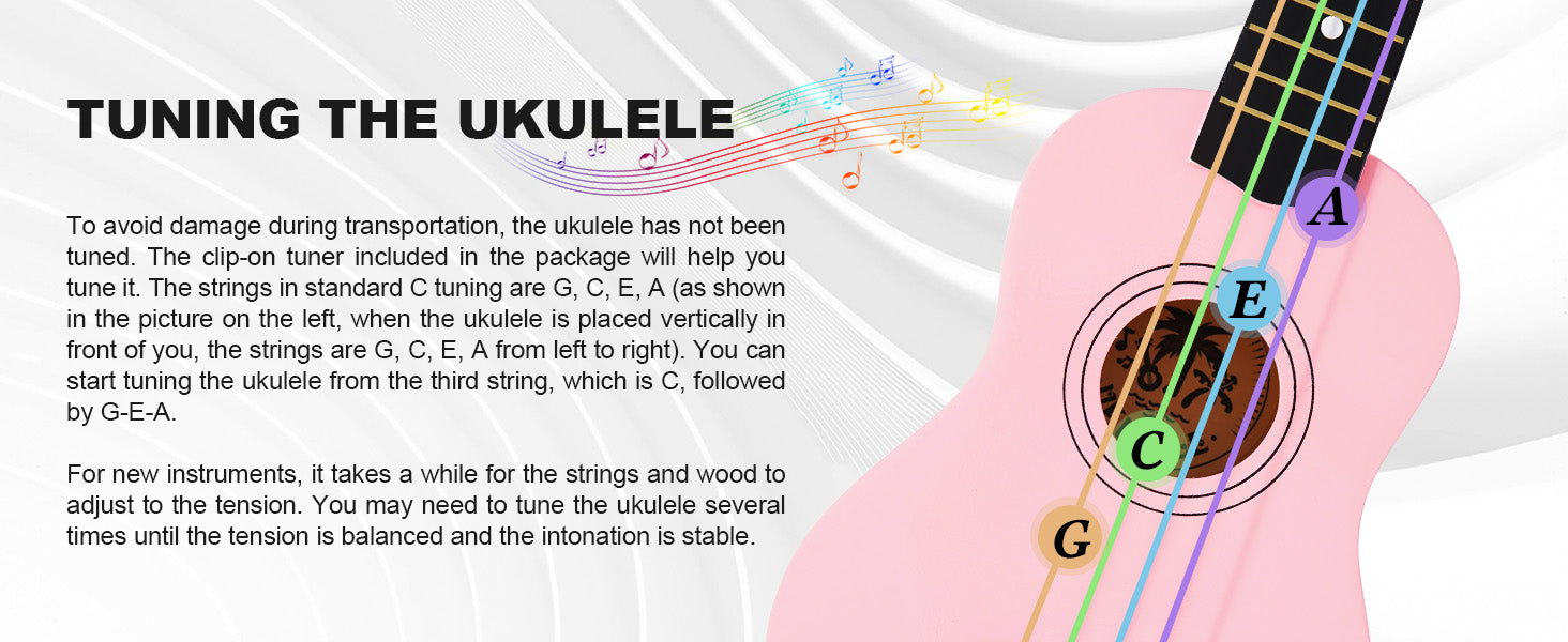 MUSTAR MU-1700, 21 Inch Soprano Ukulele for Beginners Kids Macaron Light Pink