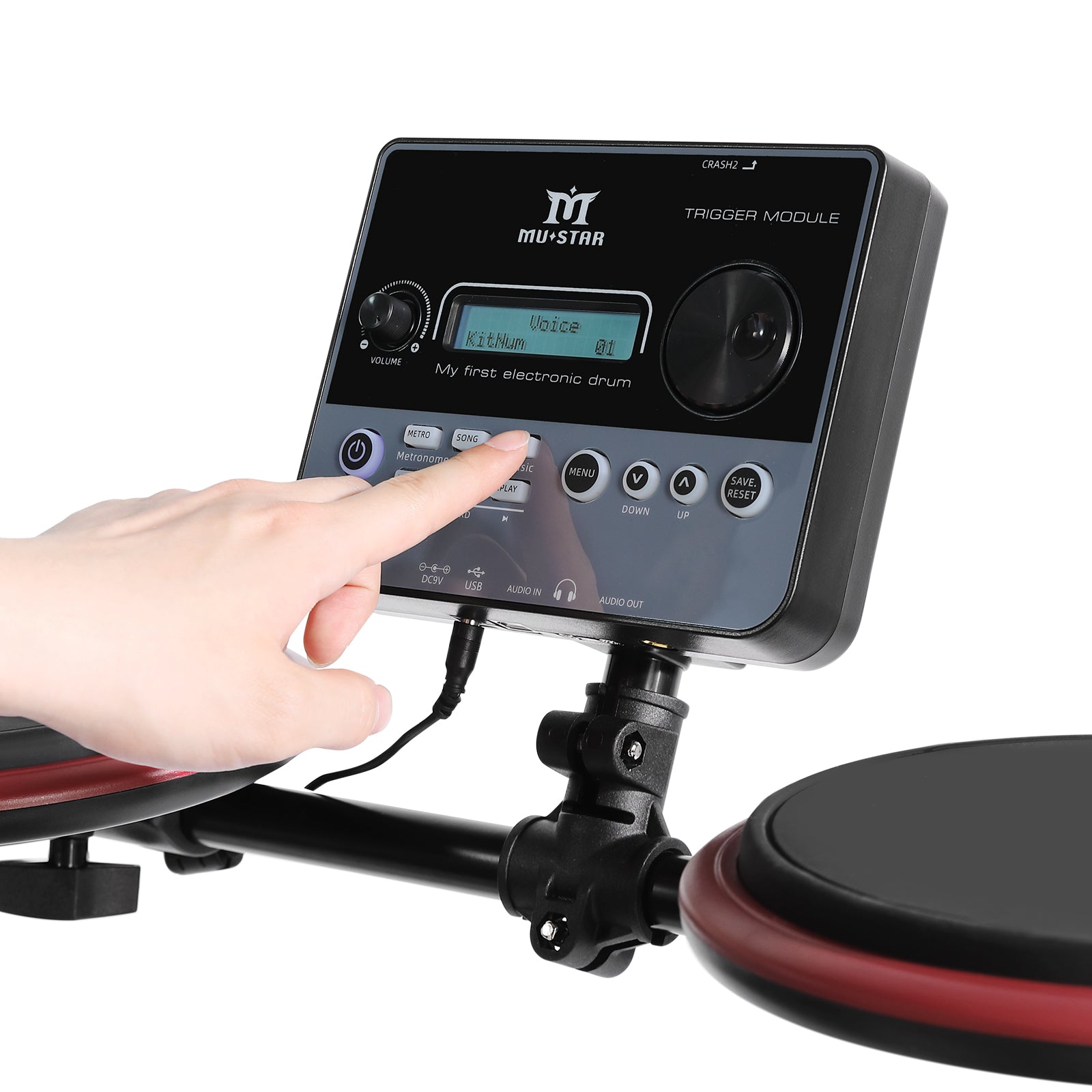 MUSTAR MED-100, Electronic Drum Set for Adults Kids Beginners, with 225 Sounds