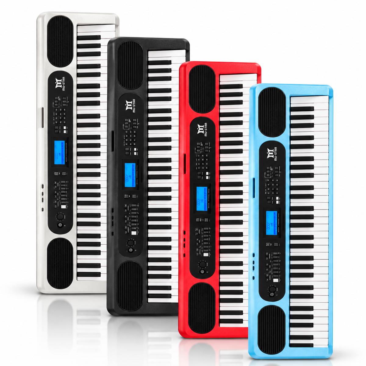MUSTAR MEK-1200, Smart Piano Keyboard with Lighted Up Keys, 61 Keys Learning Electronic Keyboard, LCD, Gifts