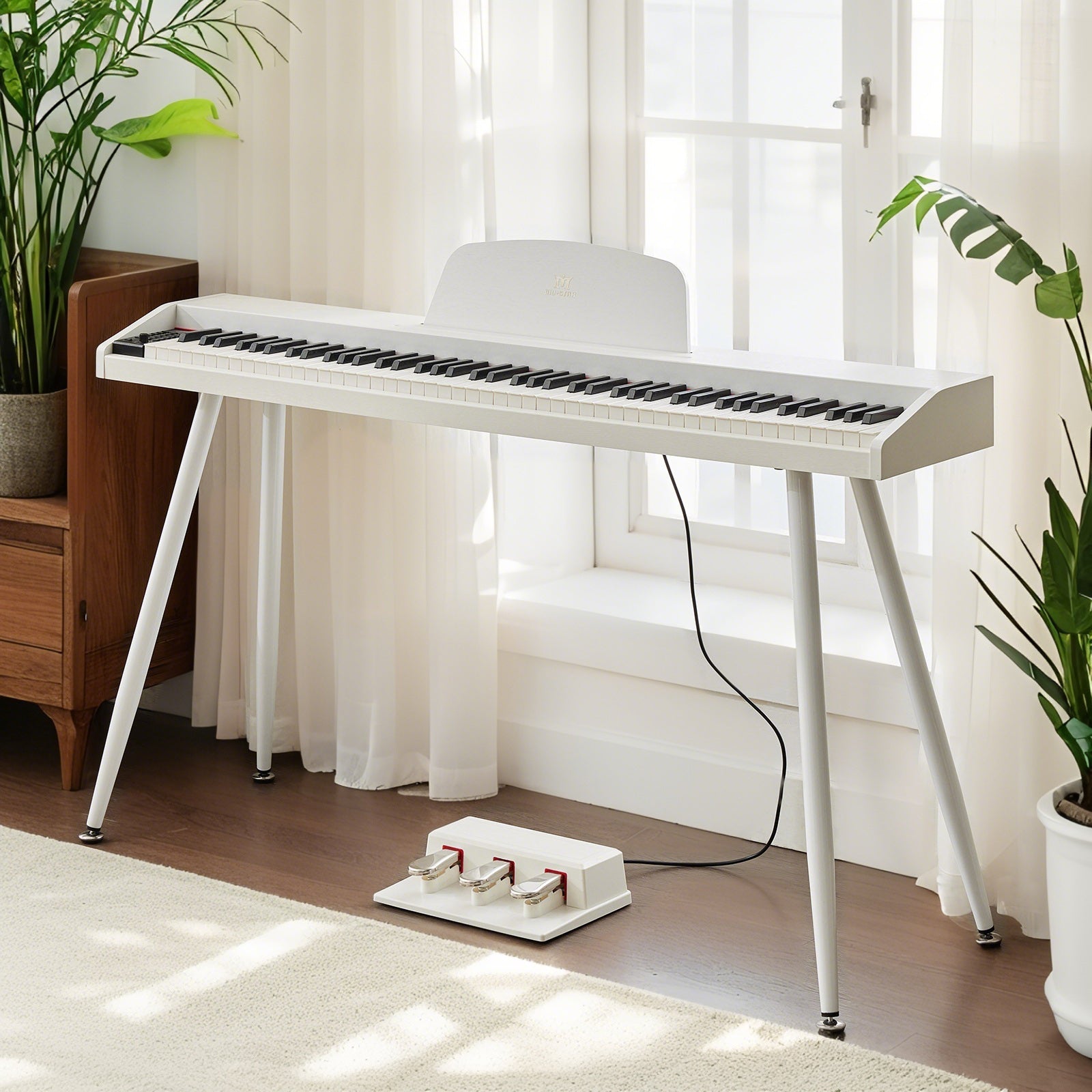 MUSTAR MDP-2200, 88 Semi Weighted Key Digital Piano With Stool, Electronic Keyboards, Beach, Bluetooth/ MIDI,3 Pedals, 80 demo 600 rhythms 800 tones
