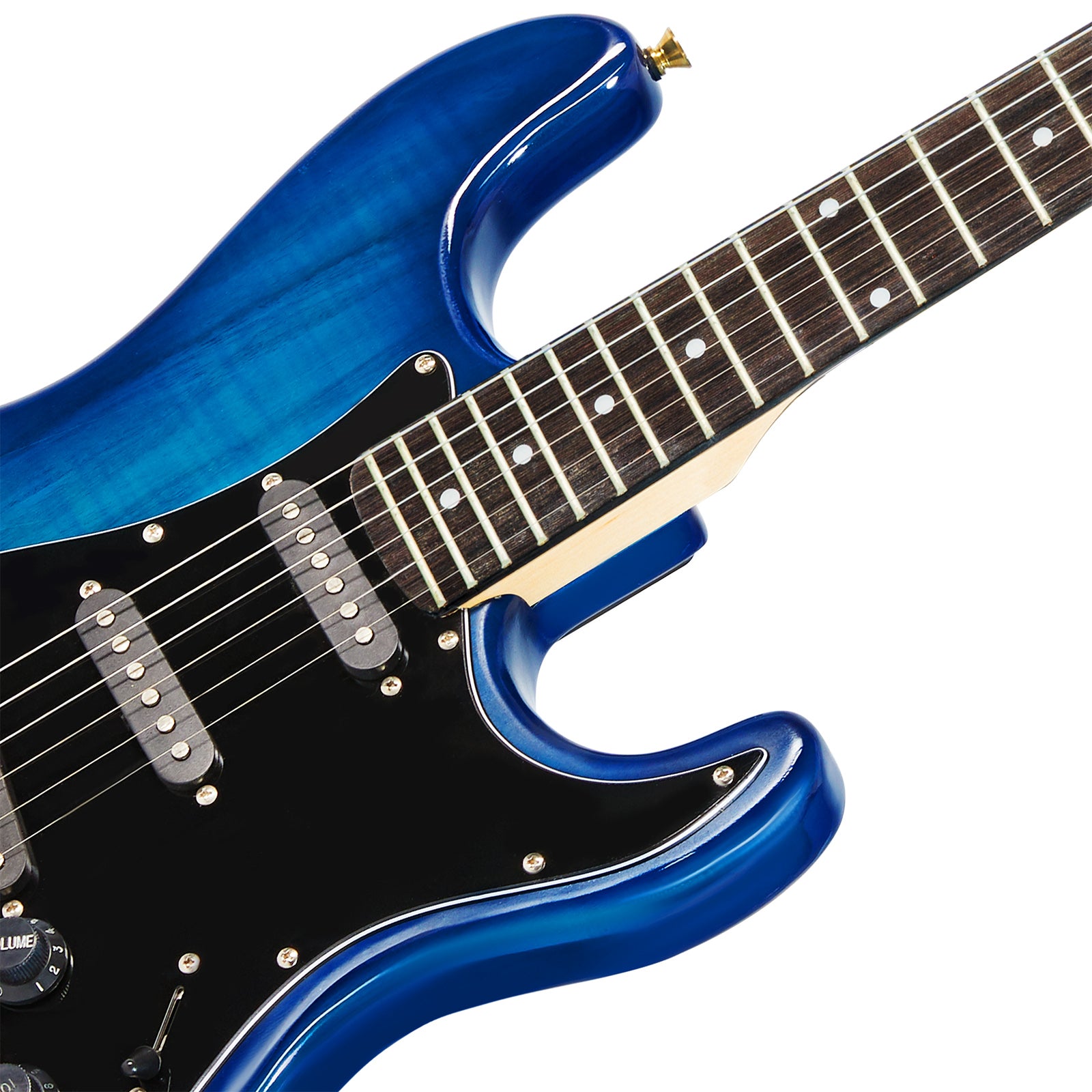 MUSTAR MEG-200, Electric Guitar Kit with 25W Amplifier, Solid Wood Electric Guitar Kits Beginner (Blue)