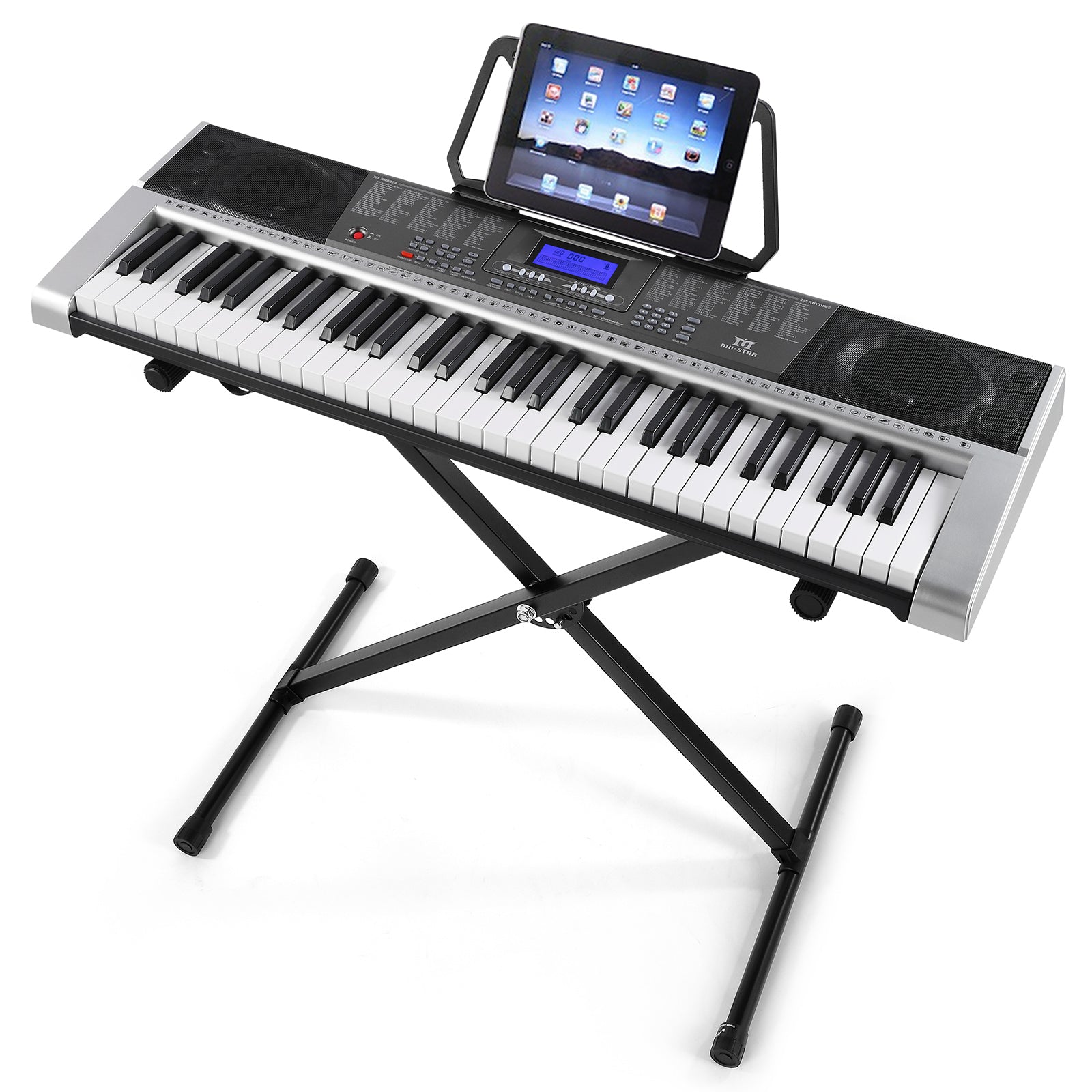 MUSTAR MEK-300, 61 Key Piano Keyboard, Electric Keyboard Piano with Stand for Beginners