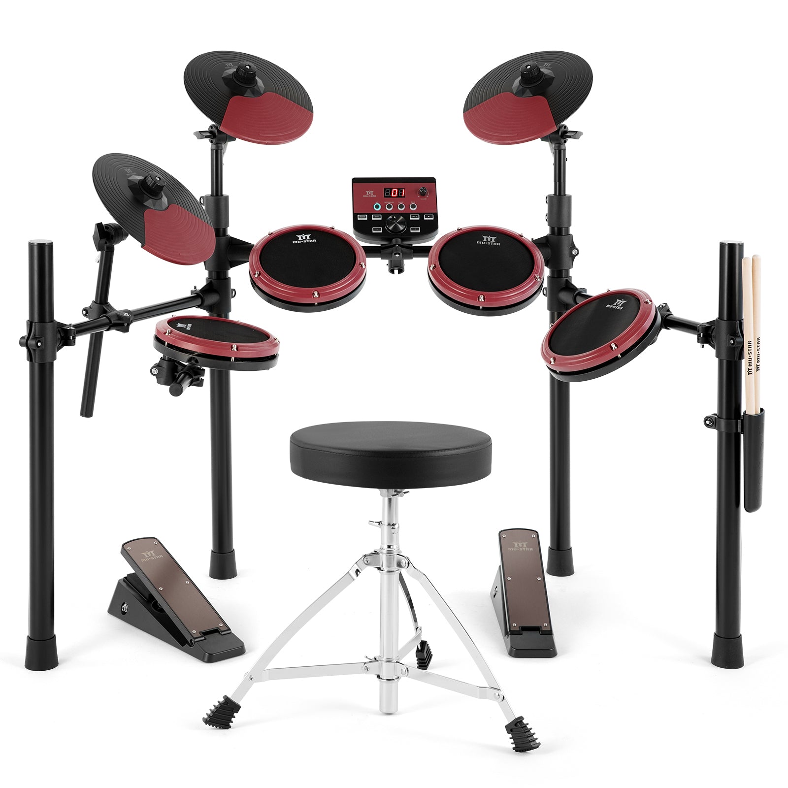 MUSTAR MED-200, Electronic Drum Set, 180 Sounds, 15 Kits, For Kids, Birthday Gift
