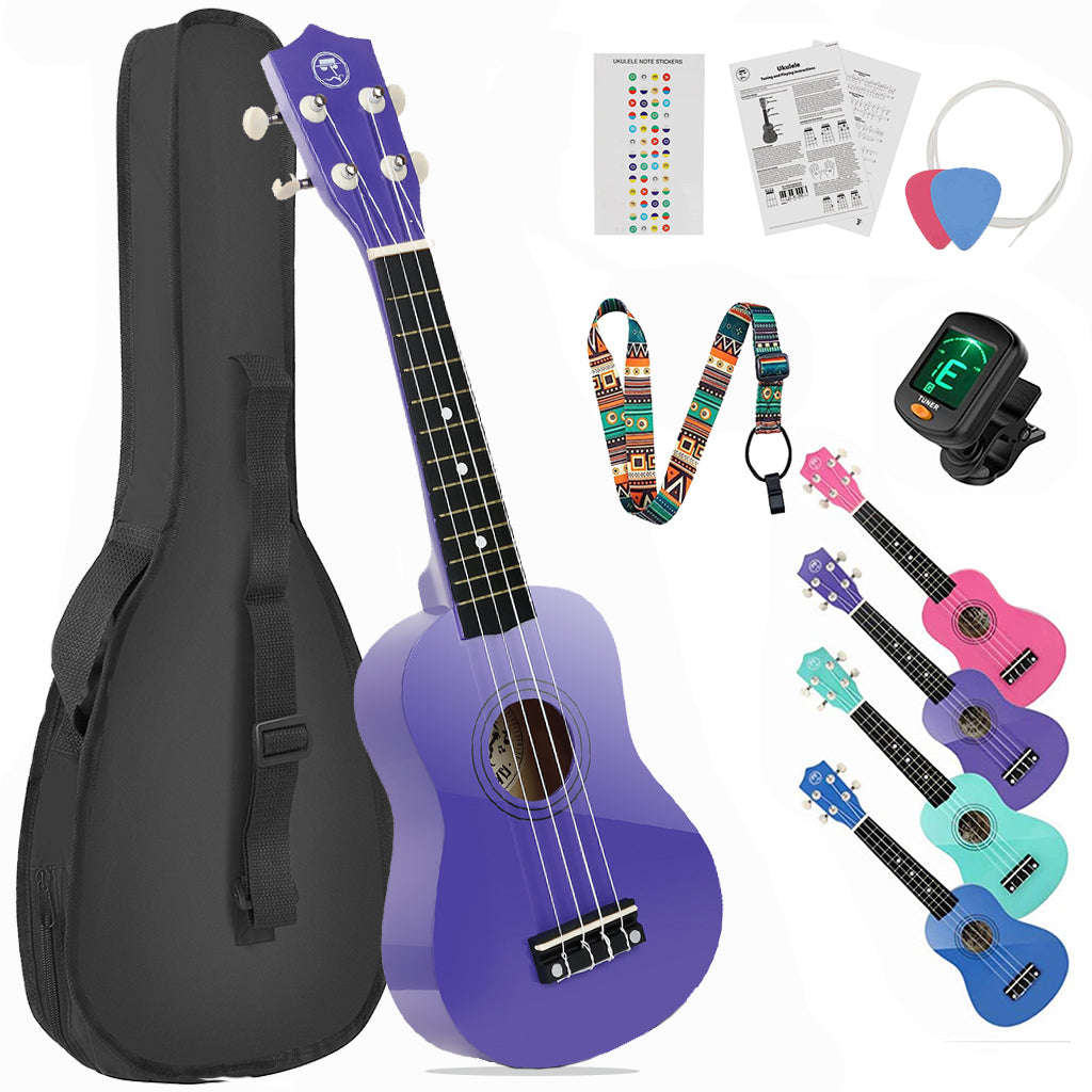 MUSTAR MU-701, 21 Inch Soprano Ukulele for Beginners Kids Purple