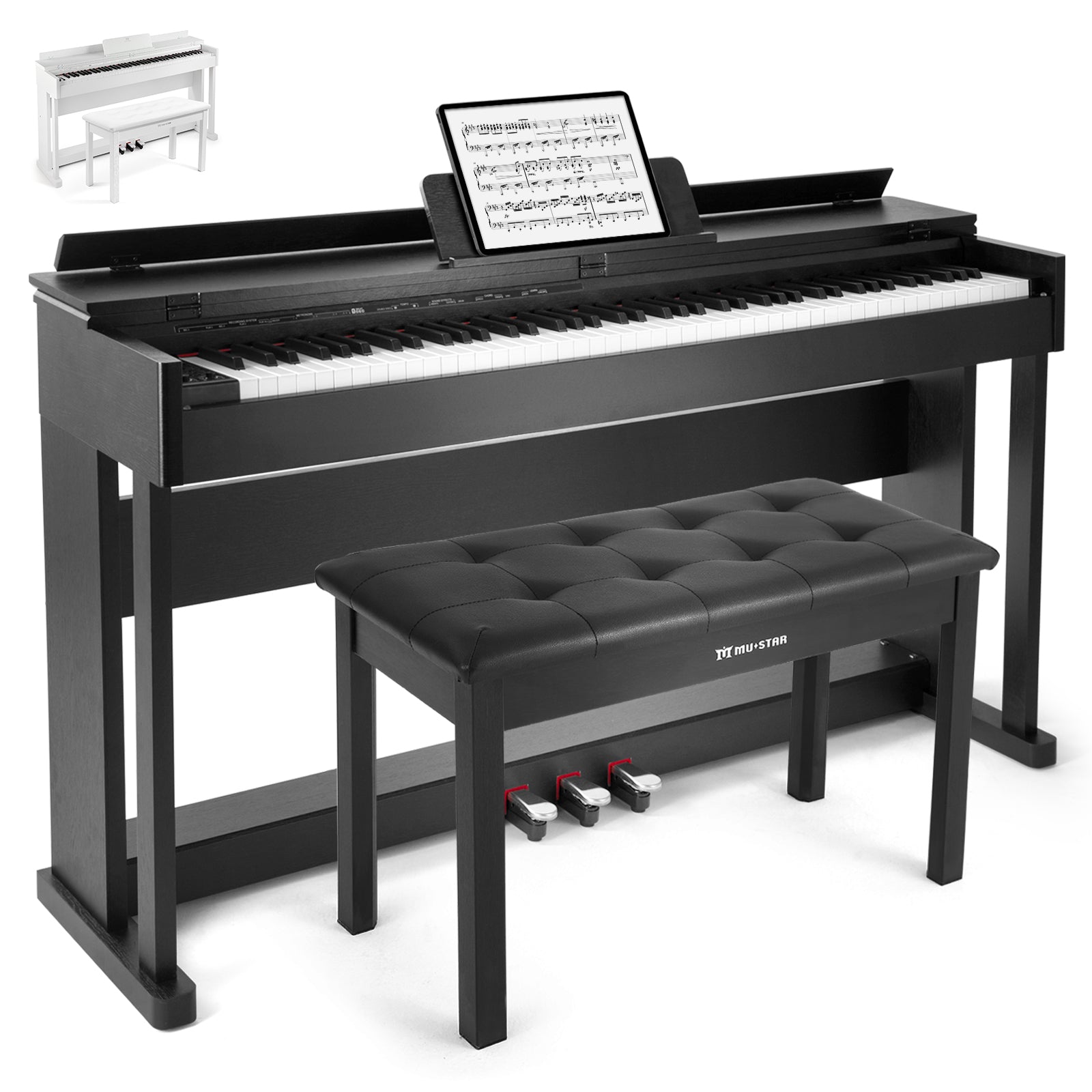 MUSTAR MDP-2700, 88 Key Weighted Wooden Upright Digital Piano, Hammer Action