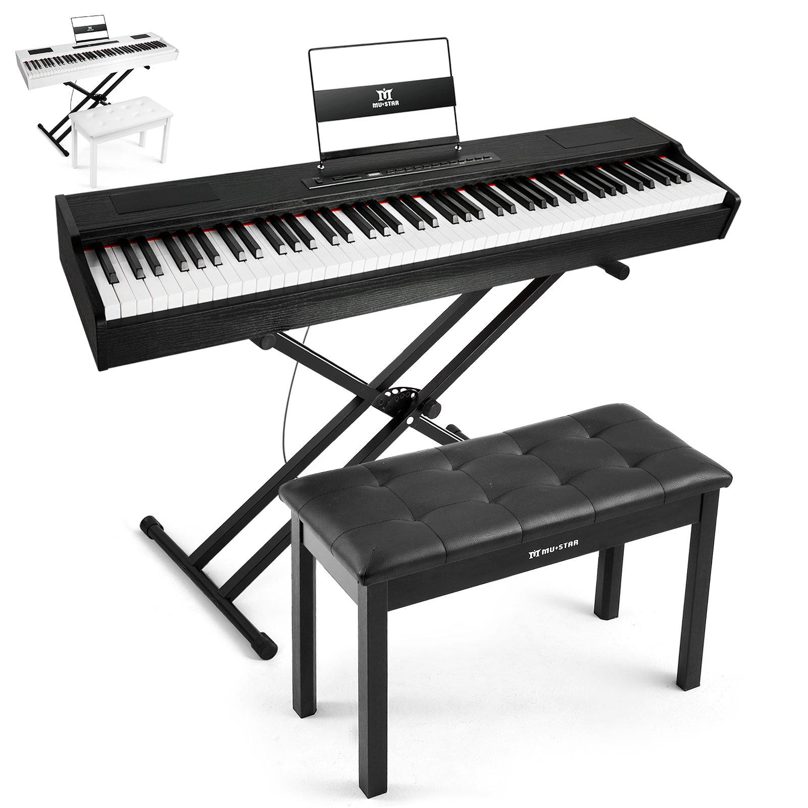 Mustar 88-Key Hammer Action Digital Piano with Stand Beginner-Friendly Mustar 88-Key Hammer Action Digital Piano with Stand Beginner-Friendly