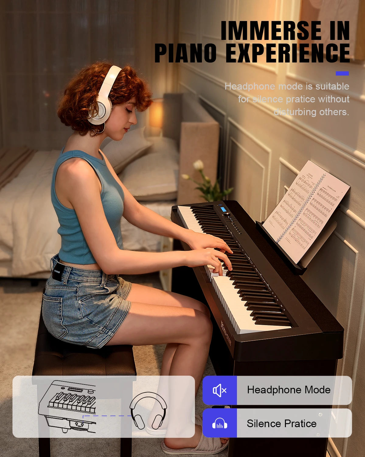 MUSTAR MDP-4100 88 Key Upright Digital Piano | Graded Hammer Action