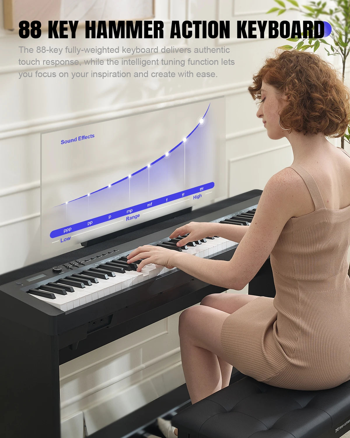 MUSTAR MDP-4100 88 Key Upright Digital Piano | Graded Hammer Action