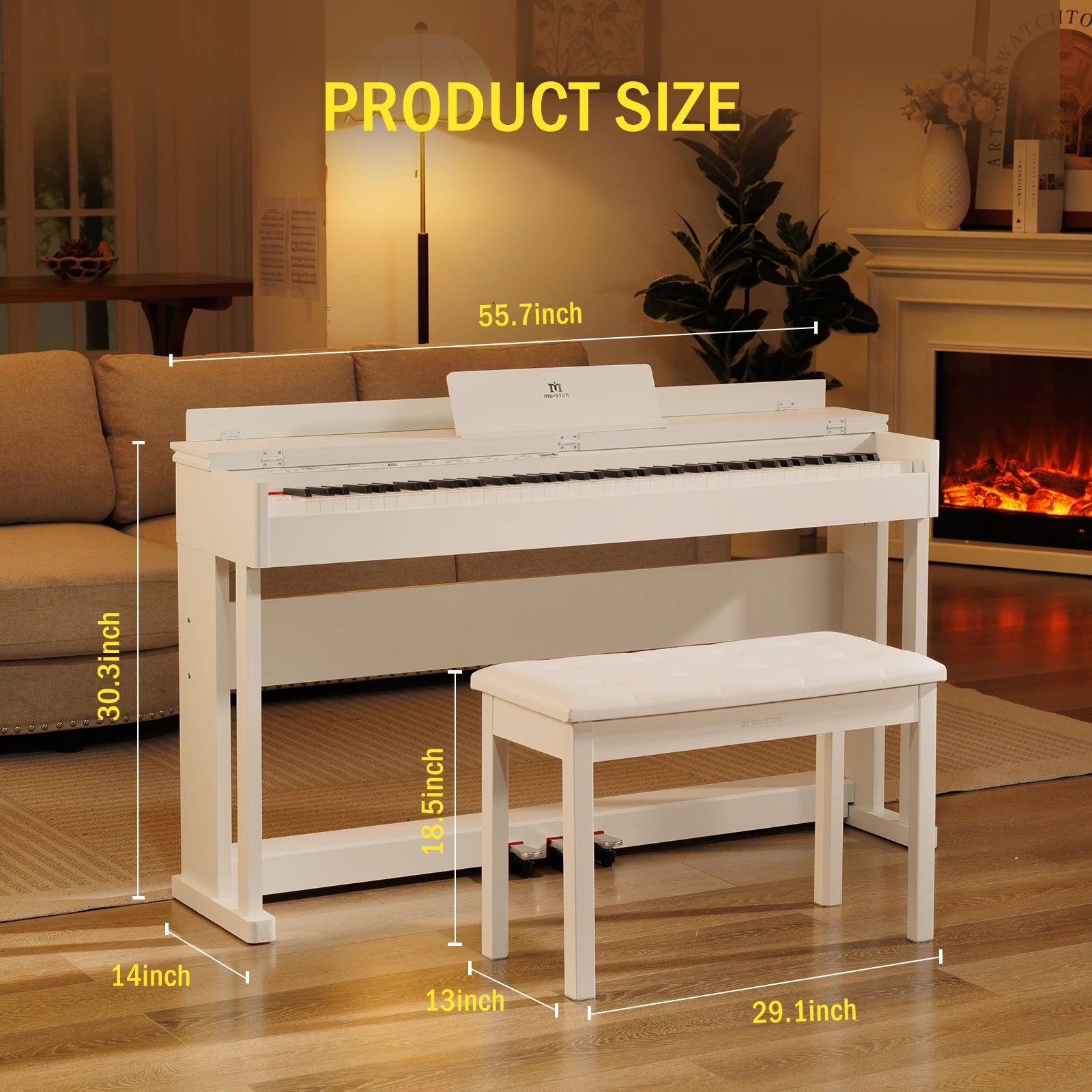 MUSTAR MDP-2700 88-Key Upright Digital Piano | Graded Hammer Action