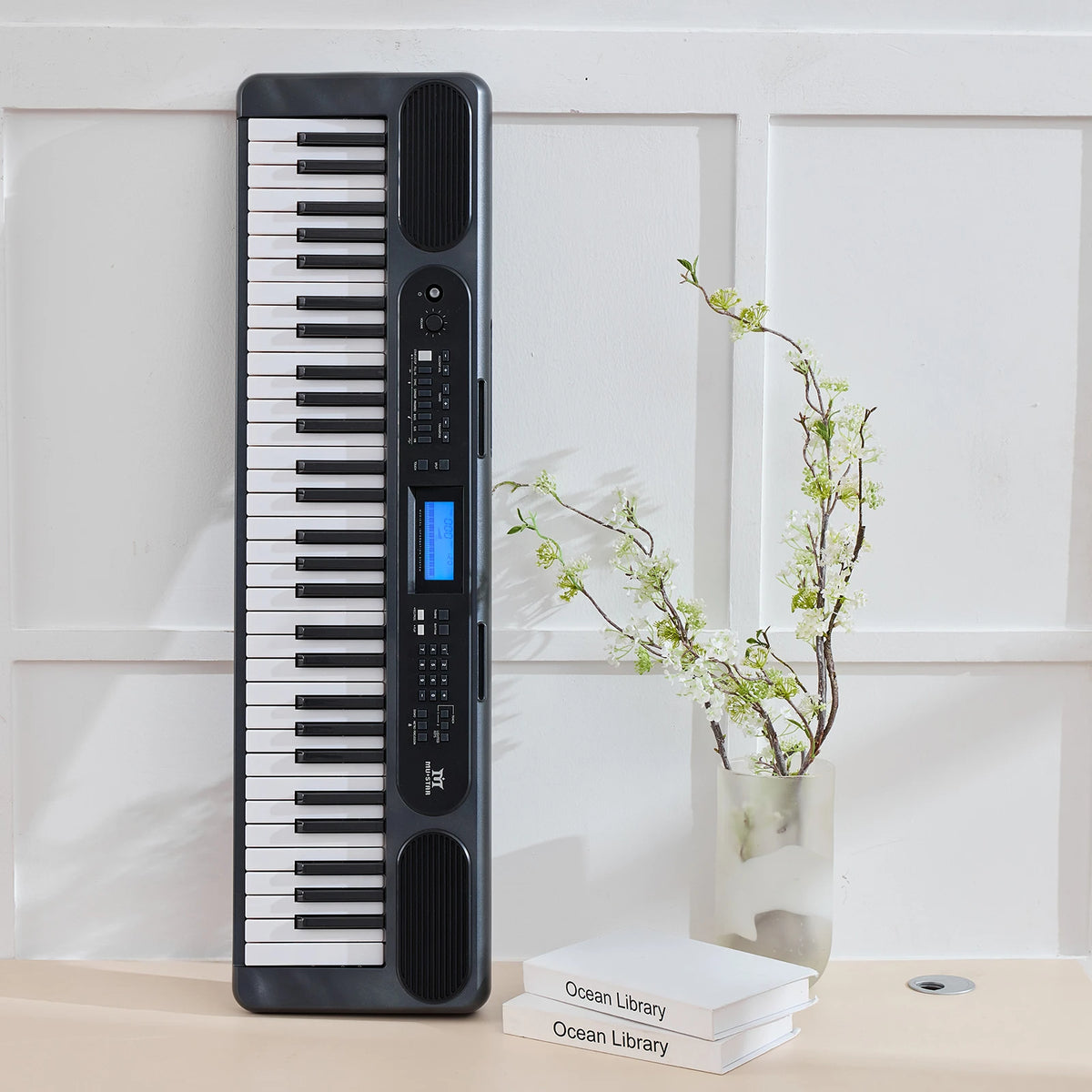 MUSTAR MEK-1200, Smart Piano Keyboard with Lighted Up Keys, 61 Keys Learning Electronic Keyboard, LCD, Gifts