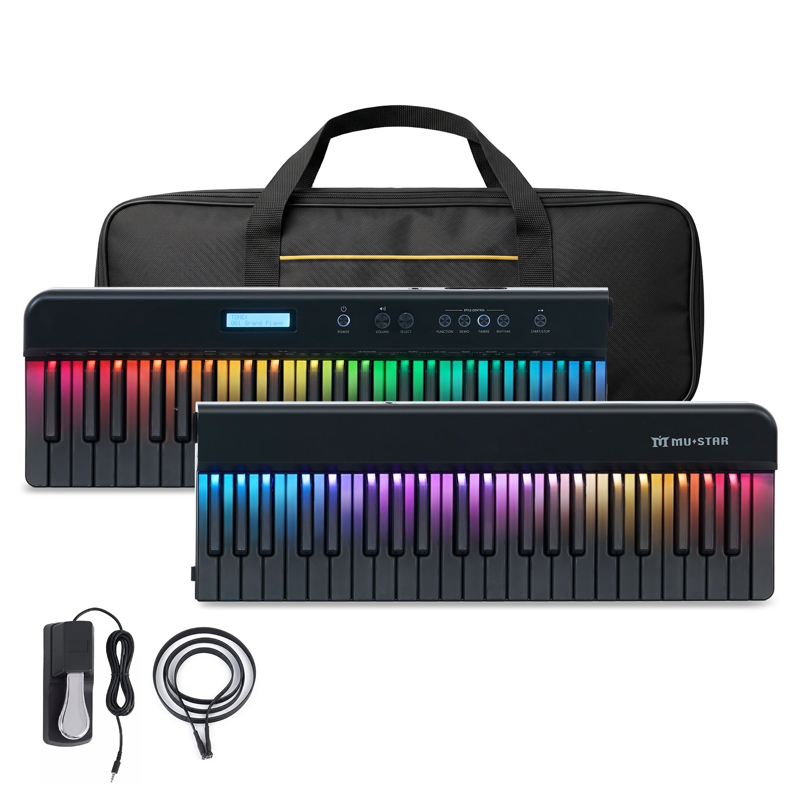 MUSTAR MEP-4000, Digital Piano 88 Keys Electronic Keyboards, Semi Weighted Electric Piano, Lighted up Keys, Sustain Pedal