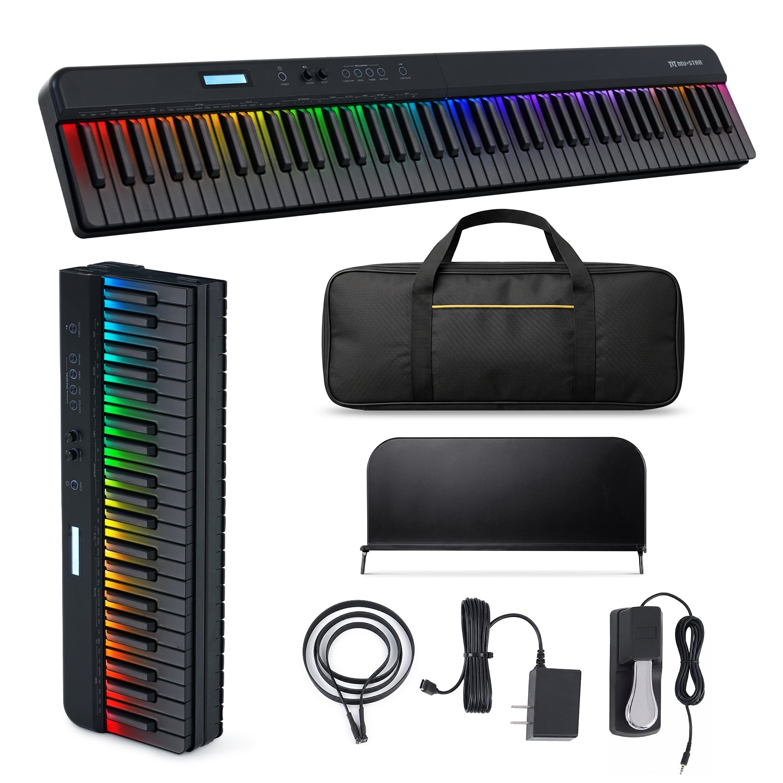 MUSTAR MEP-4000, Digital Piano 88 Keys Electronic Keyboards, Semi Weighted Electric Piano, Lighted up Keys, Sustain Pedal