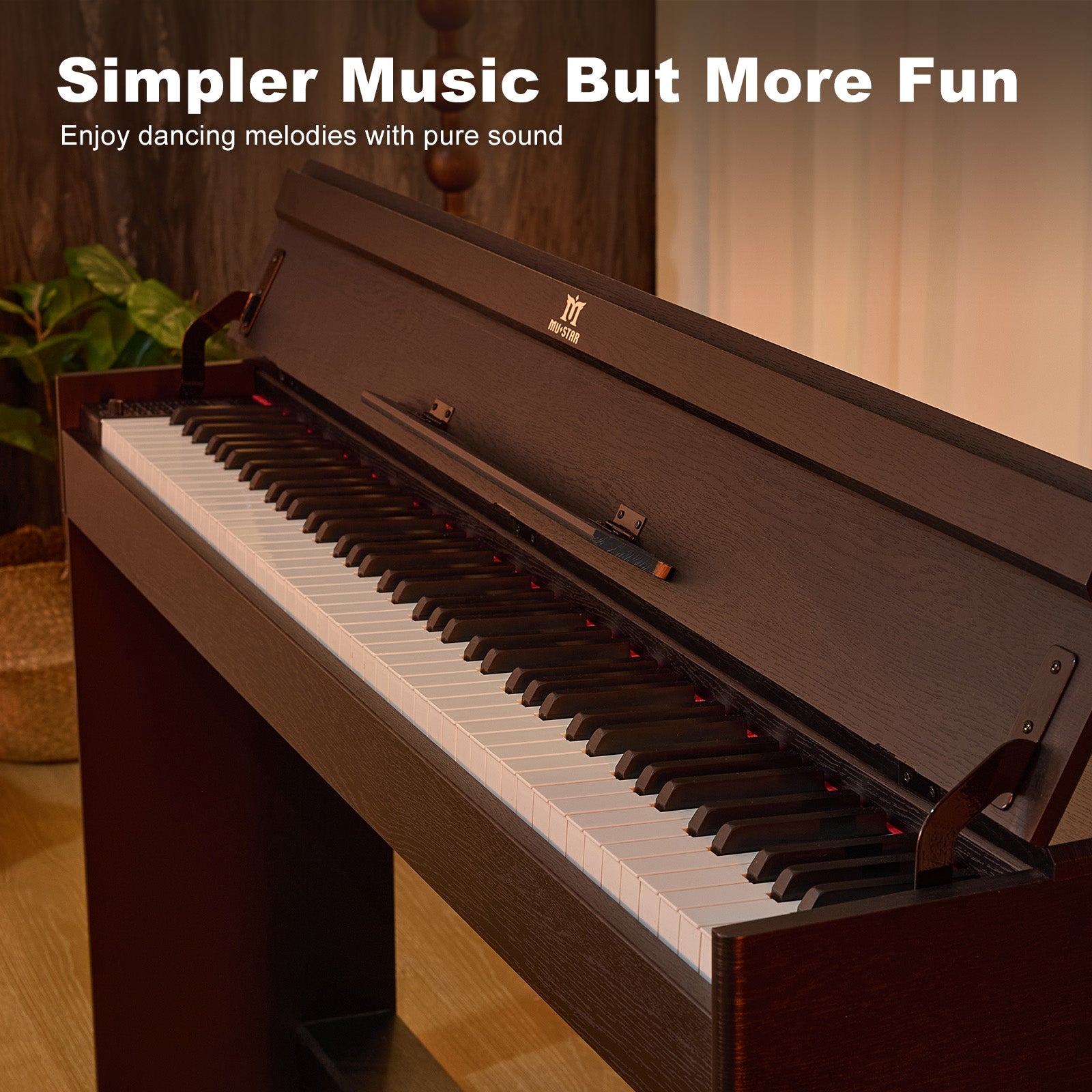 MUSTAR MDP-3300, 88 keys Upright Digital Piano, Fully Weighted Keyboard Piano, FSC Wooden Electronic Keyboards for Beginners