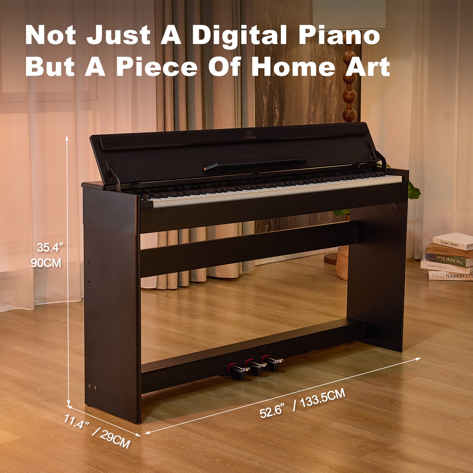 MUSTAR MDP-3300, 88 keys Upright Digital Piano, Fully Weighted Keyboard Piano, FSC Wooden Electronic Keyboards for Beginners