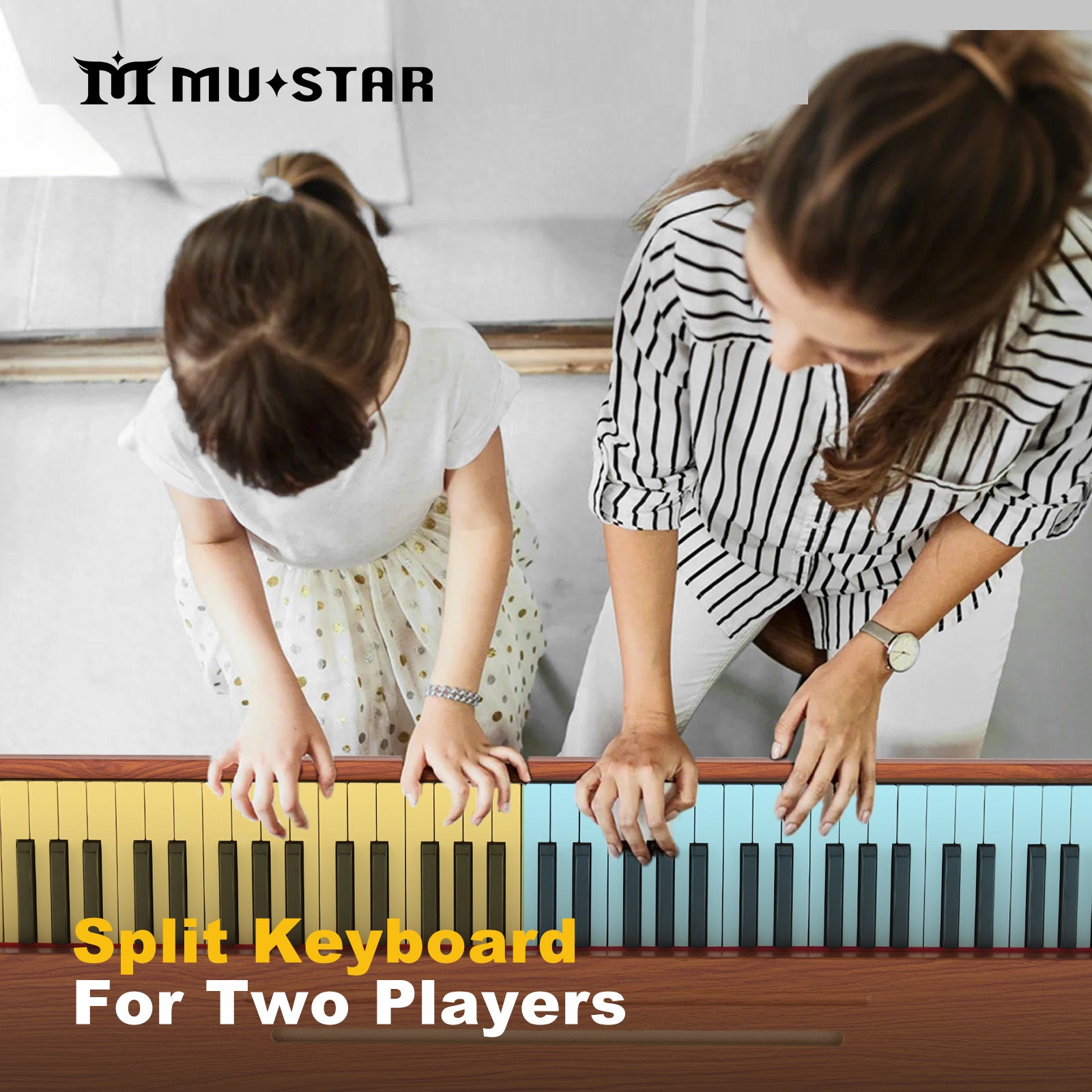 MUSTAR MEP-2300, 88 Semi Weighted Key Digital Piano, Electronic Keyboards, Bluetooth/ MIDI,3 Pedals, 80 demo 600 rhythms 800 tones