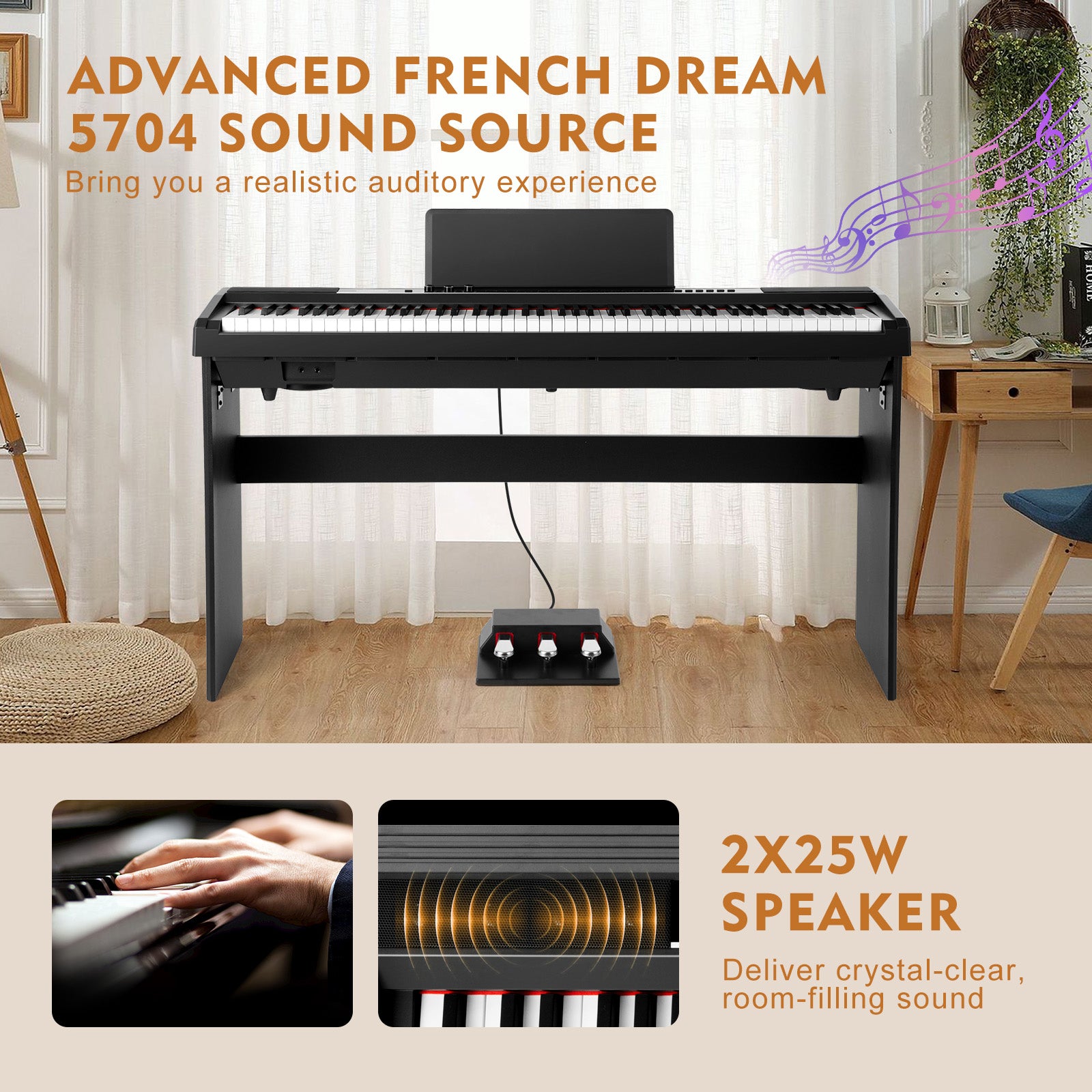 MUSTAR MDP-1500, 88 Key Weighted Digital Piano, Hammer Action