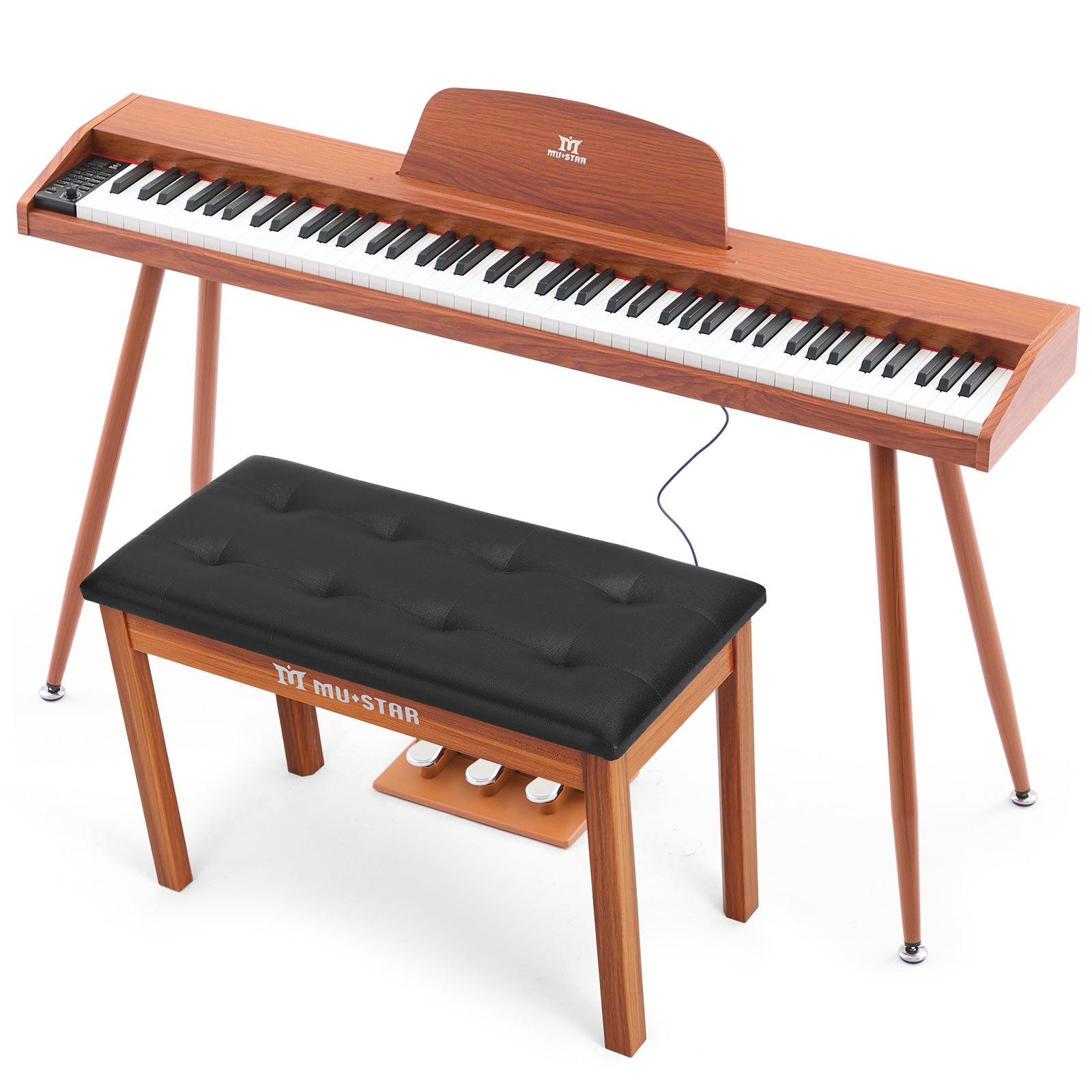 MUSTAR MEP-2300 88-key Semi-Weighted Digital Piano| Brown FSC Wood