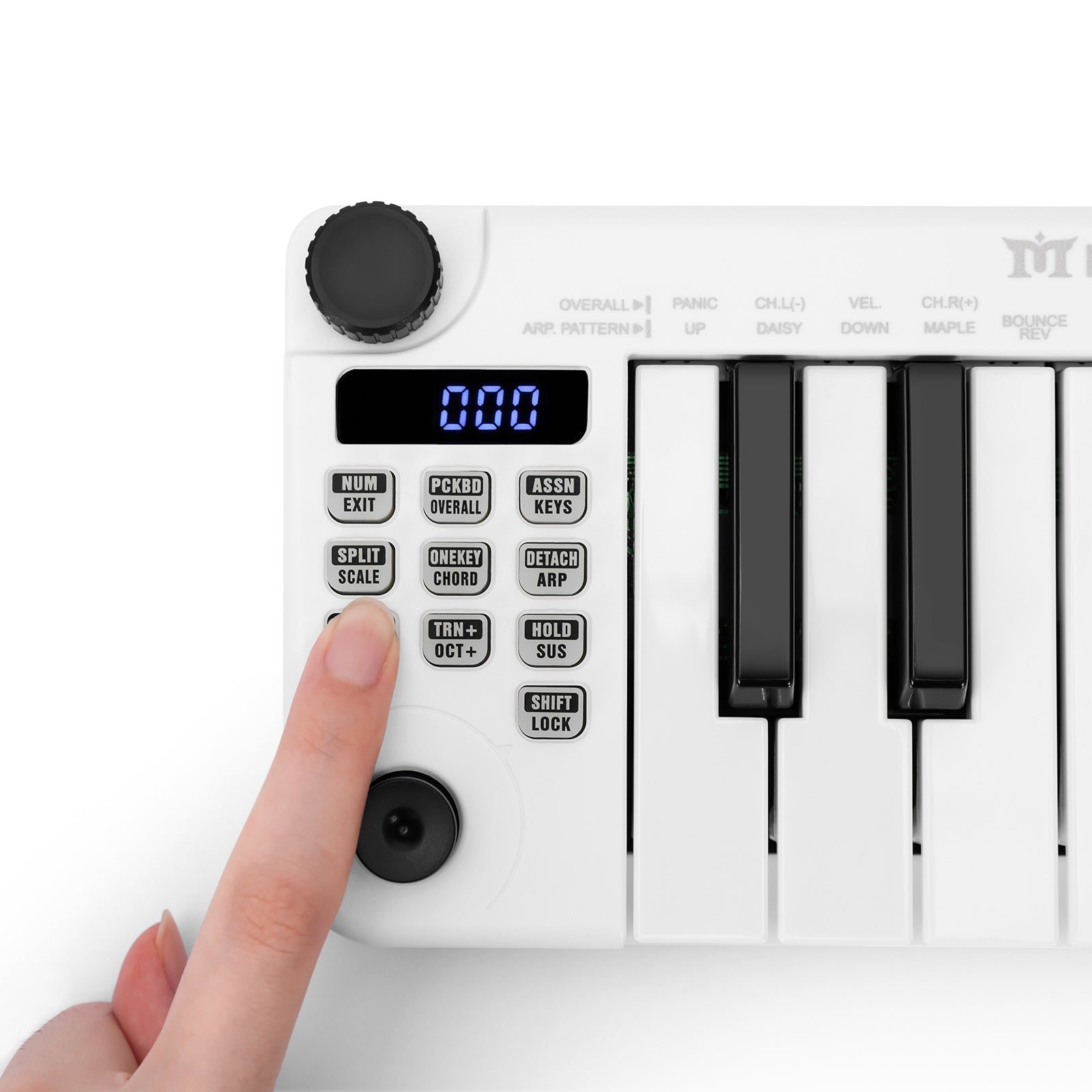 Mustar MM-100, Mini MIDI Keyboard, 25 Key MIDI Controller for Beginner with Dual-Channel Keyboard, Knob, Joystick, Built-in MIDI Clock, LED Display