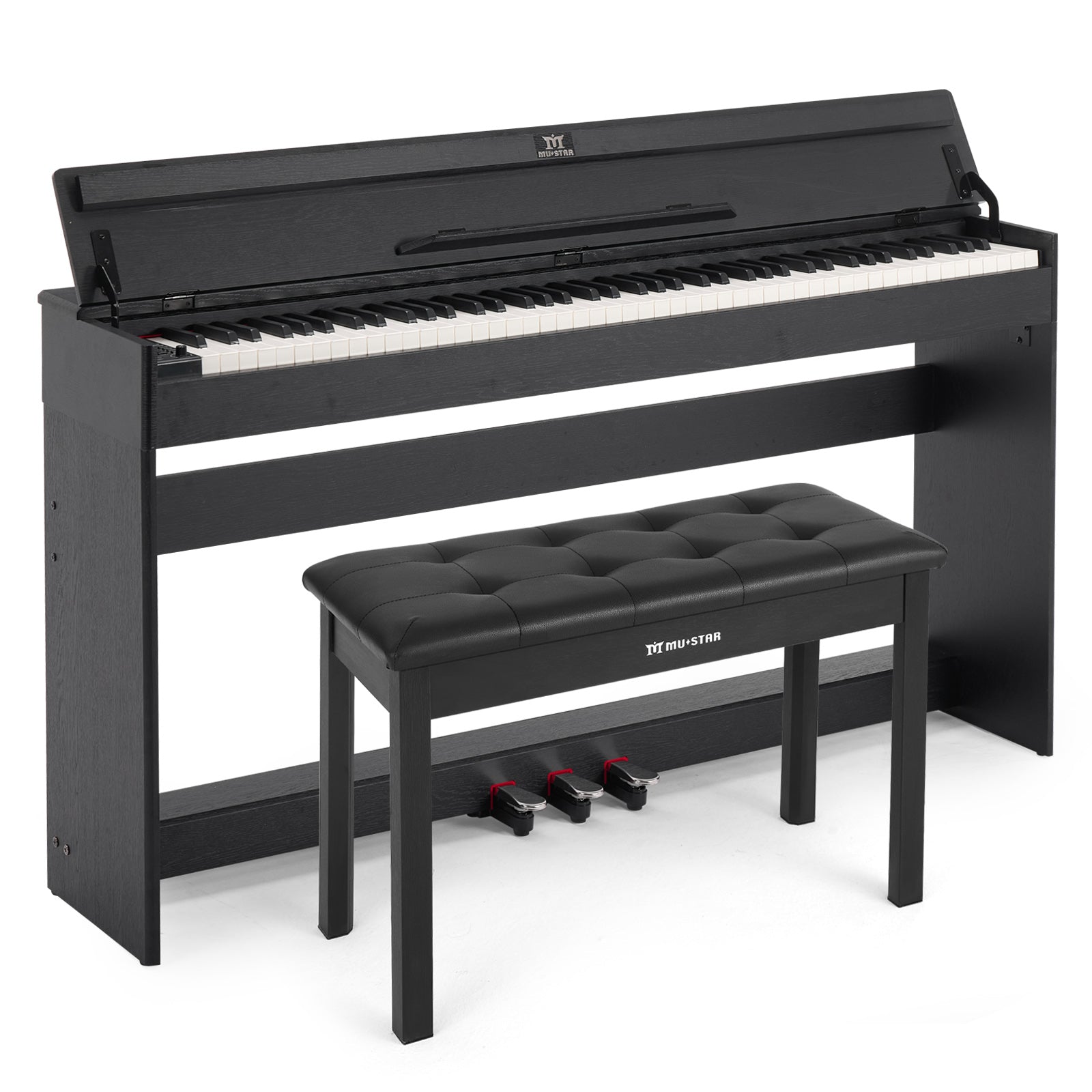 MUSTAR MDP-3300, 88 keys Upright Digital Piano, Fully Weighted Keyboard Piano, FSC Wooden Electronic Keyboards for Beginners