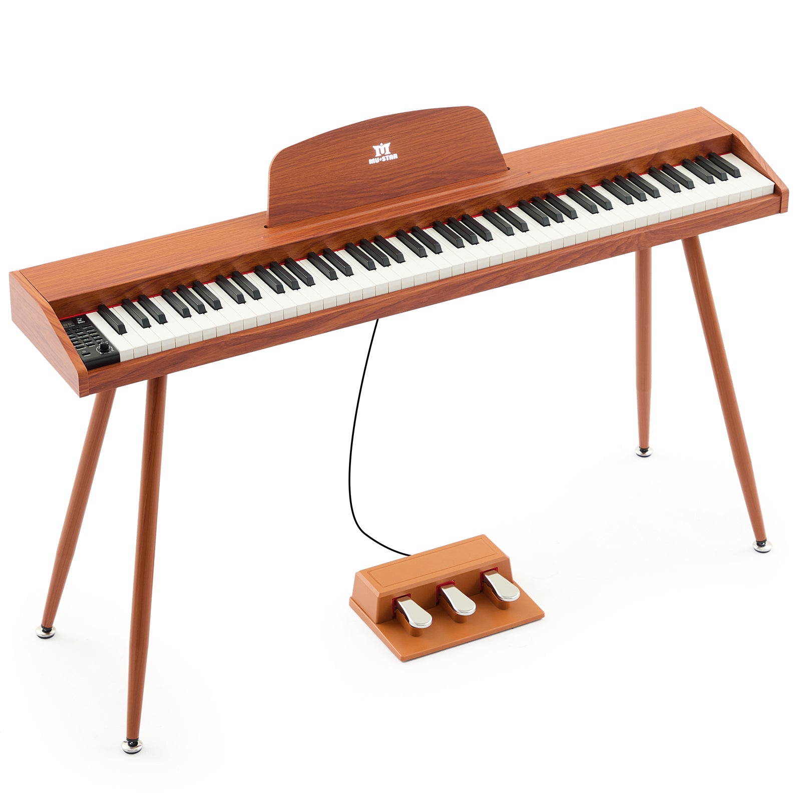 MUSTAR MDP-2100, 88 Semi Weighted Key Digital Piano, Electronic Keyboards, Bluetooth/ MIDI,3 Pedals, 80 demo 600 rhythms 800 tones