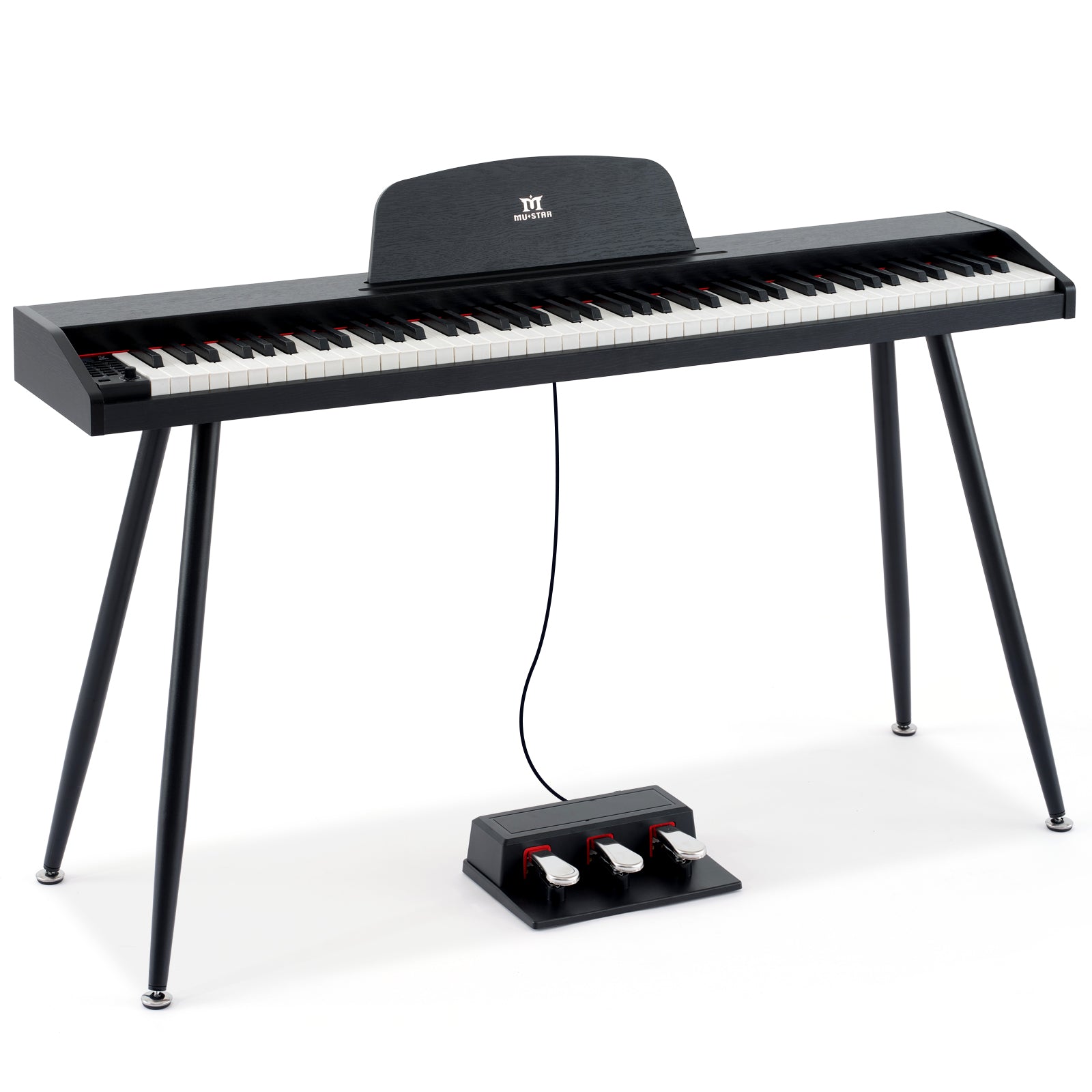 MUSTAR MDP-2100, 88 Semi Weighted Key Digital Piano, Electronic Keyboards, Bluetooth/ MIDI,3 Pedals, 80 demo 600 rhythms 800 tones