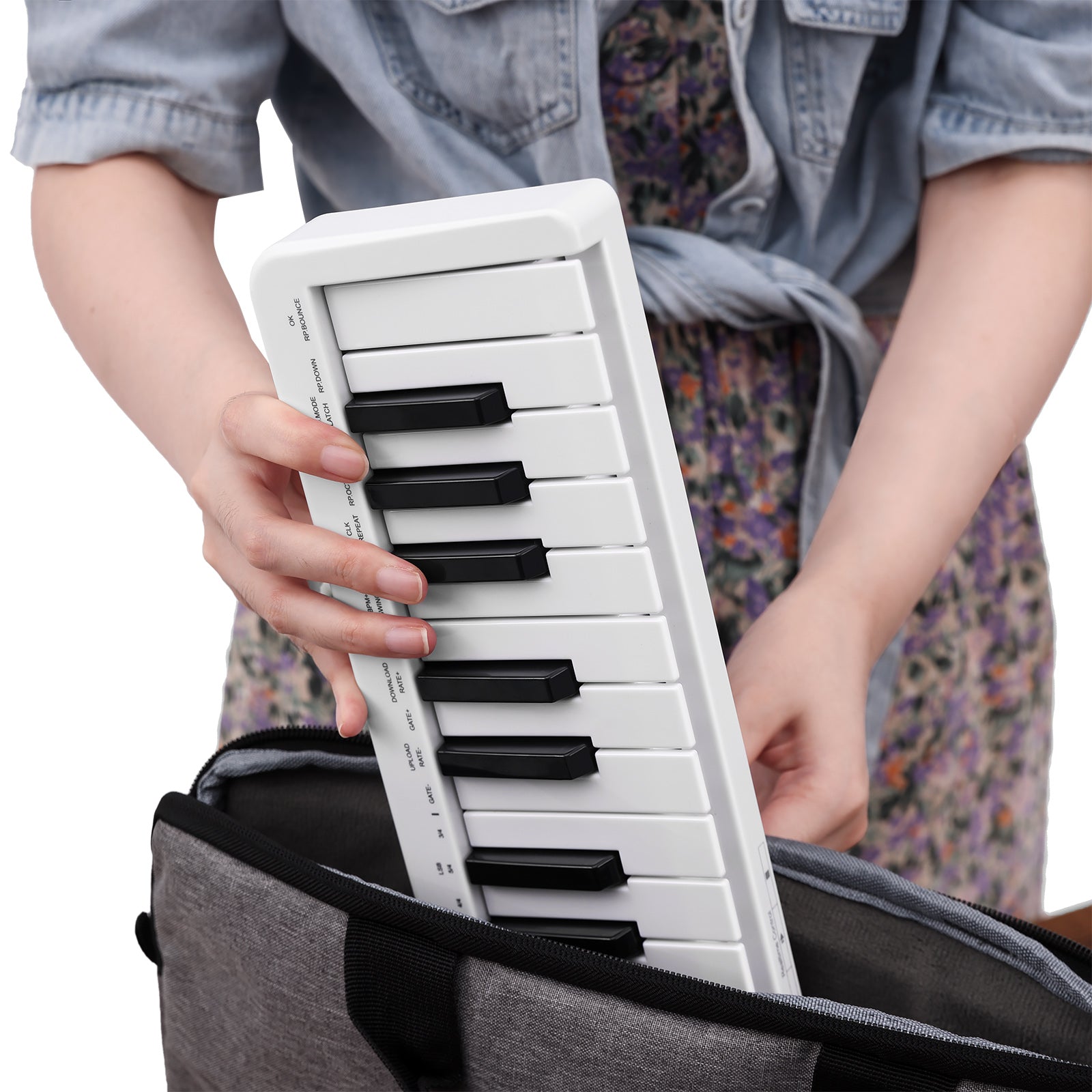 Mustar MM-100, Mini MIDI Keyboard, 25 Key MIDI Controller for Beginner with Dual-Channel Keyboard, Knob, Joystick, Built-in MIDI Clock, LED Display