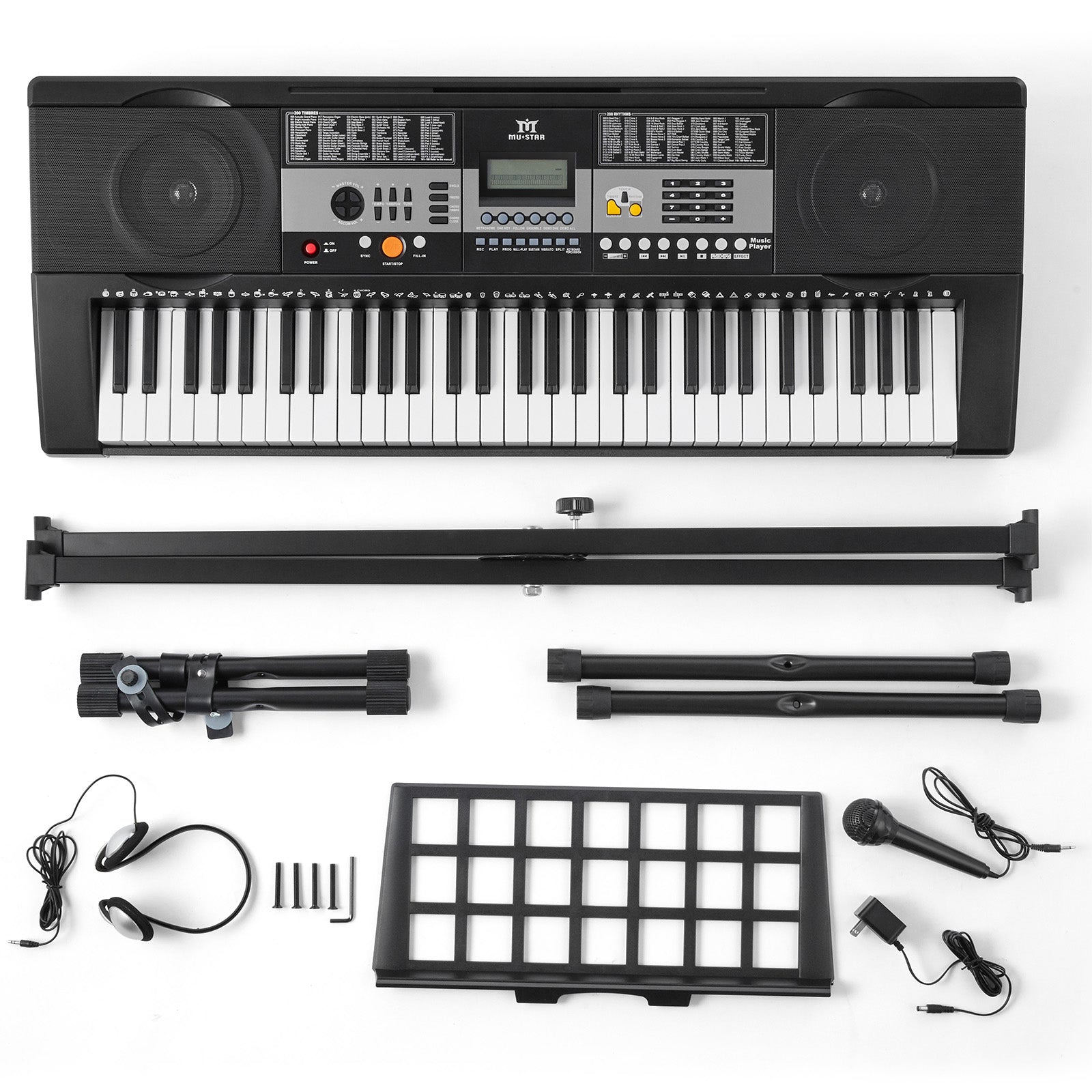 MUSTAR MEK-600, Piano Keyboard, 61 Key Touch Sensitive Keyboard, Electric Piano for Beginners