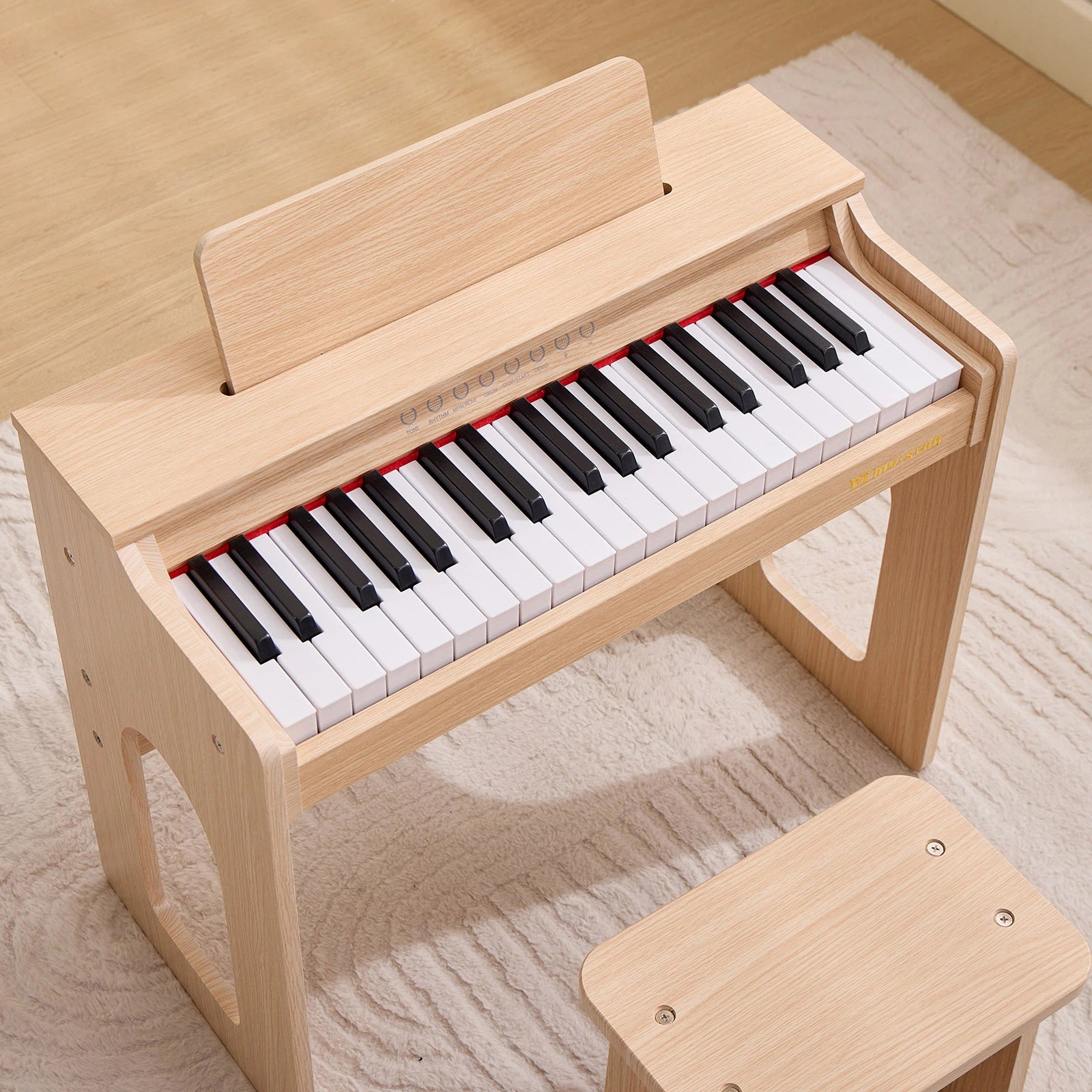 MUSTAR MT-900, 37 Keys Kids Piano Keyboard, Wooden Music Toy Instrument, Early Educational Musical Learning