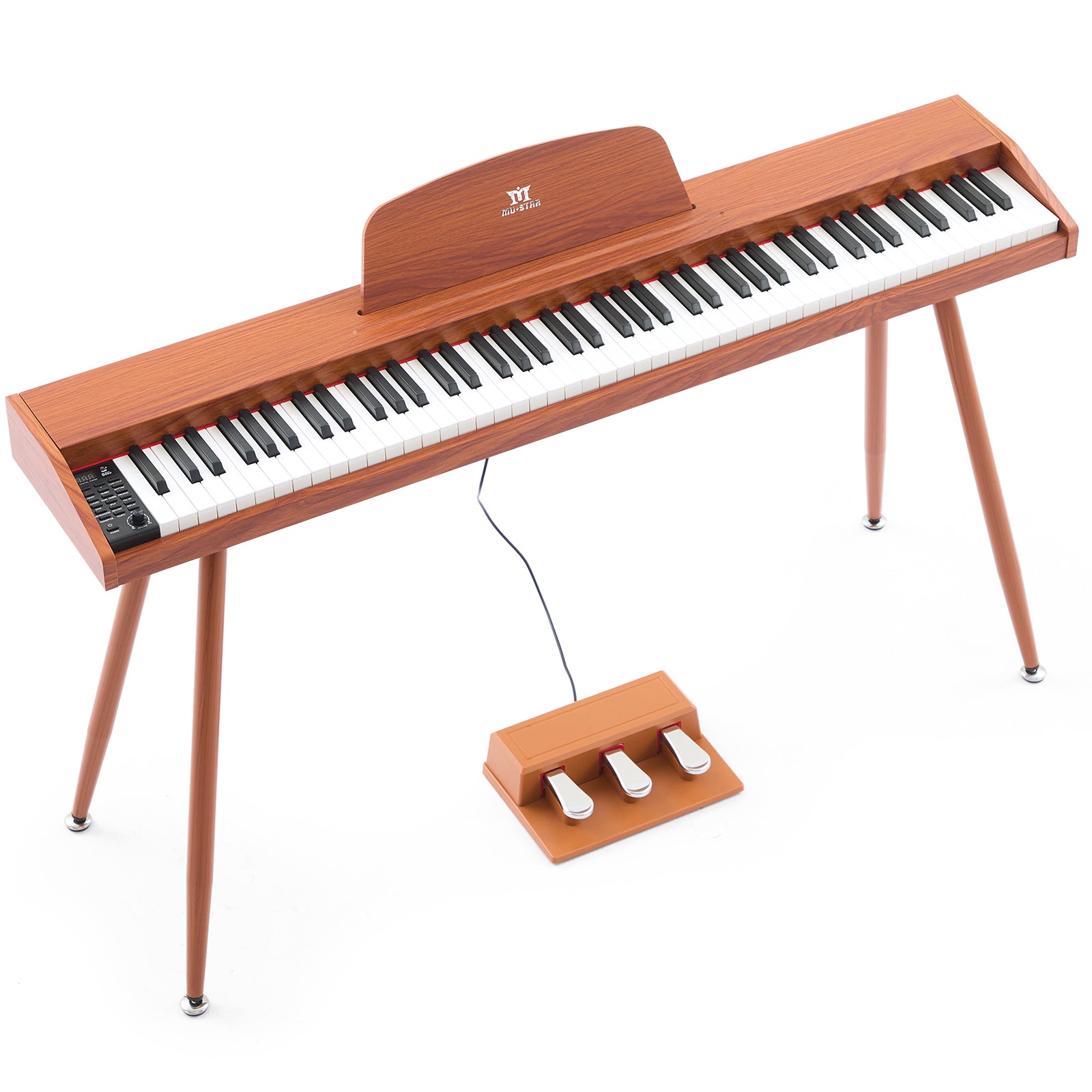 MUSTAR MDP-2300, 88 Semi Weighted Key Digital Piano, Electronic Keyboards, Bluetooth/ MIDI,3 Pedals, 80 demo 600 rhythms 800 tones