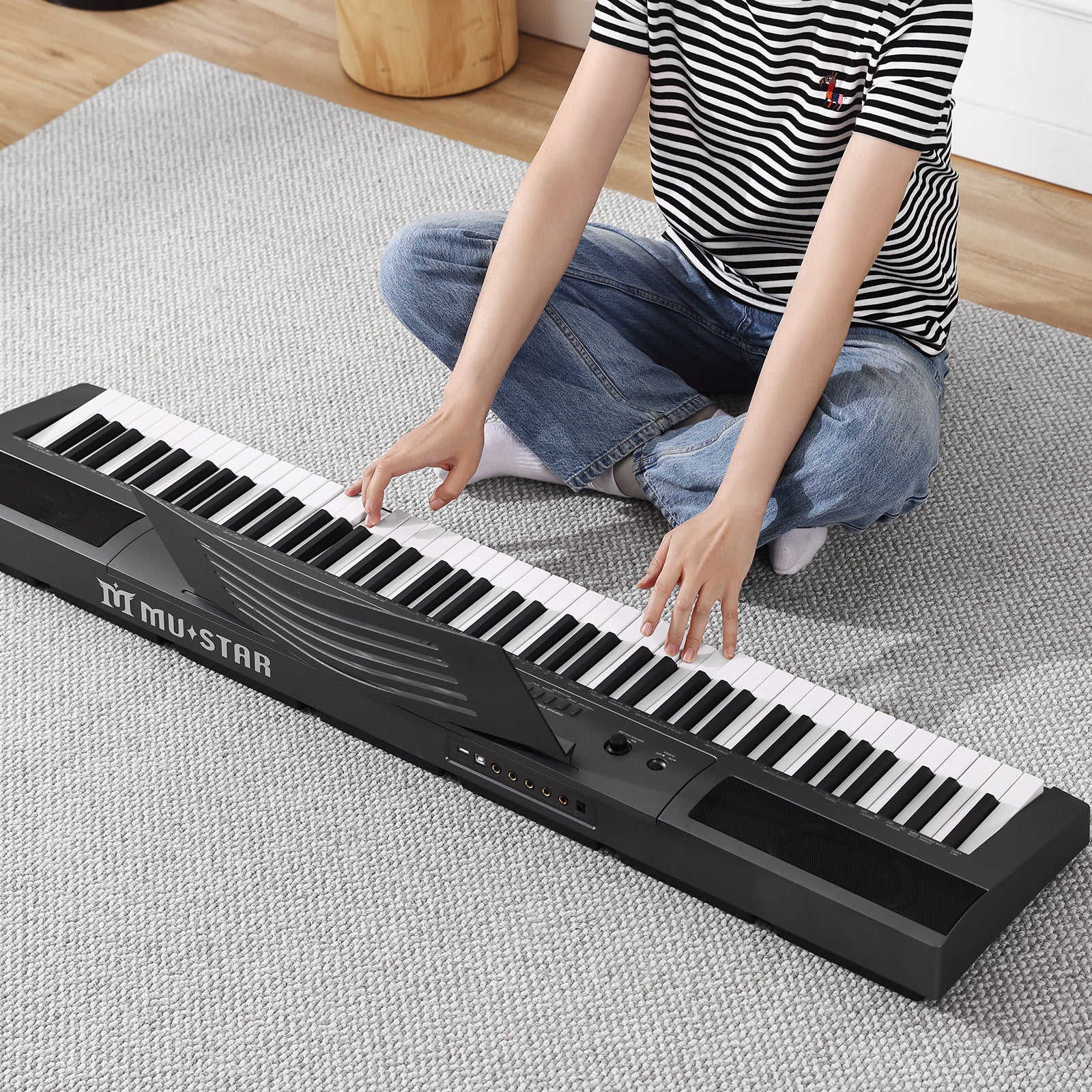 MUSTAR MEP-1800, Digital Piano 88 Keys Electronic Keyboards, Semi Weighted Electric Piano, Lighted up Keys, Sustain Pedal