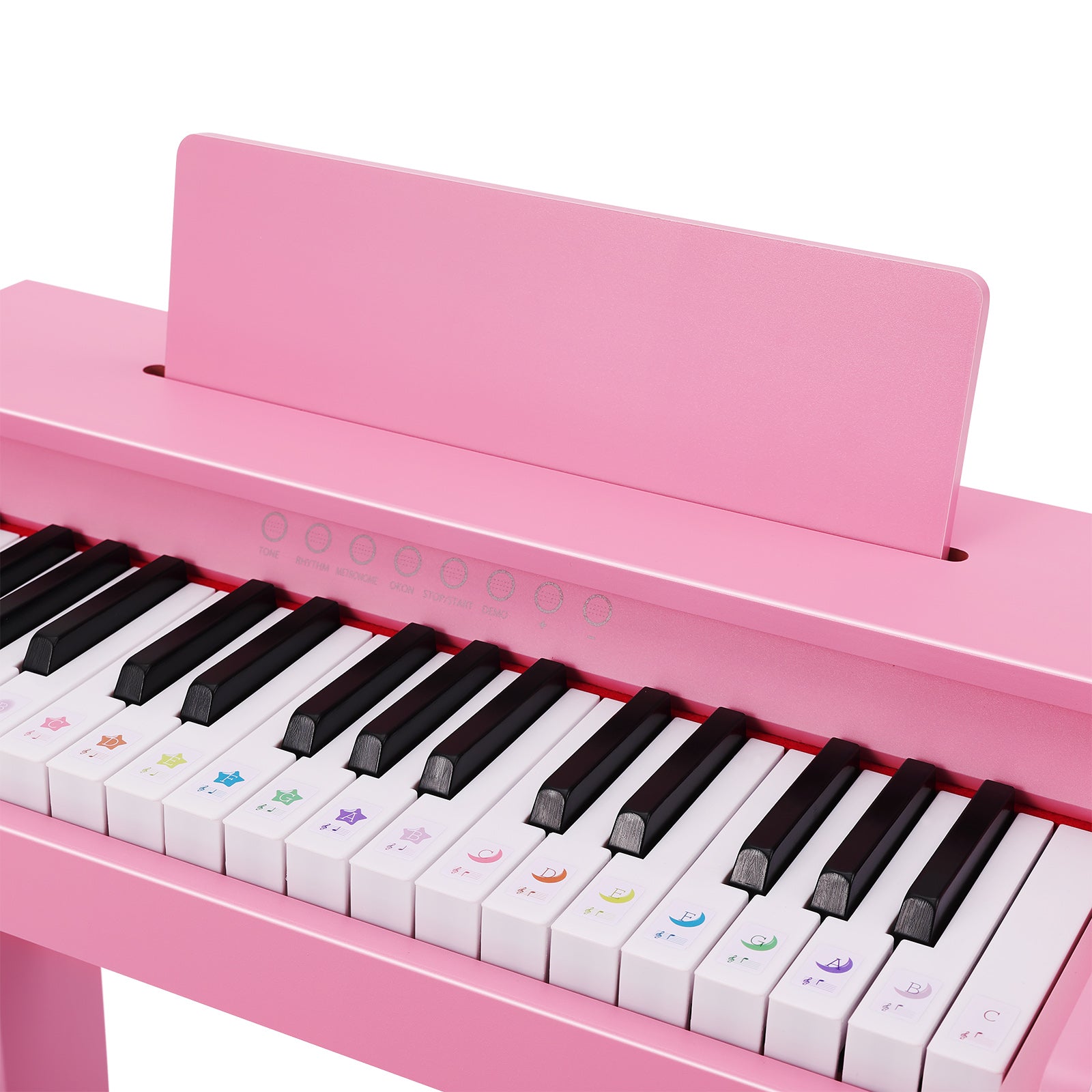 MUSTAR MT-400, 37 Keys Kids Piano Keyboard, Wooden Music Toy Instrument, Early Educational Musical Learning, Stool, Pink, 3Y+,